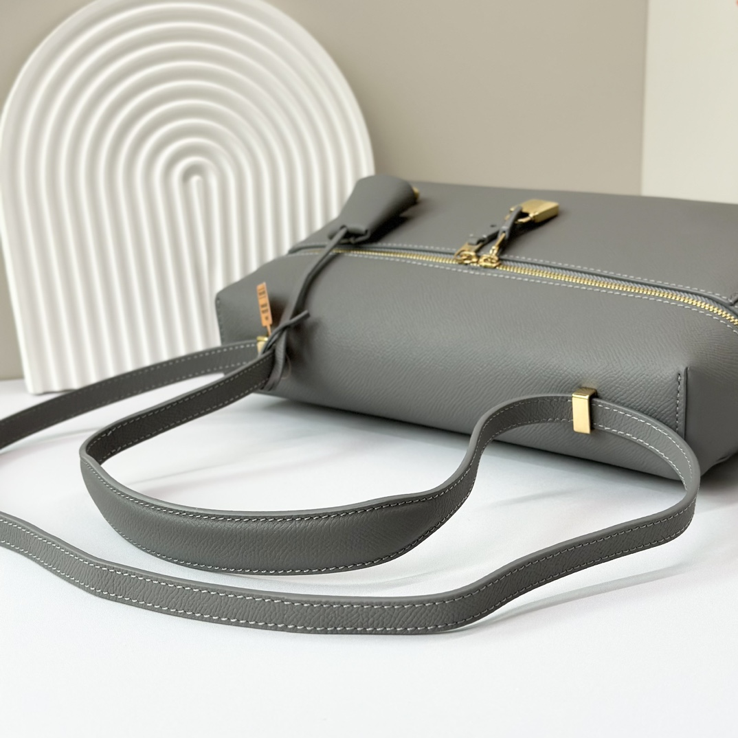 Loro Piana Calf Leather Extra Bag L - Grey Shoulder Bags,
