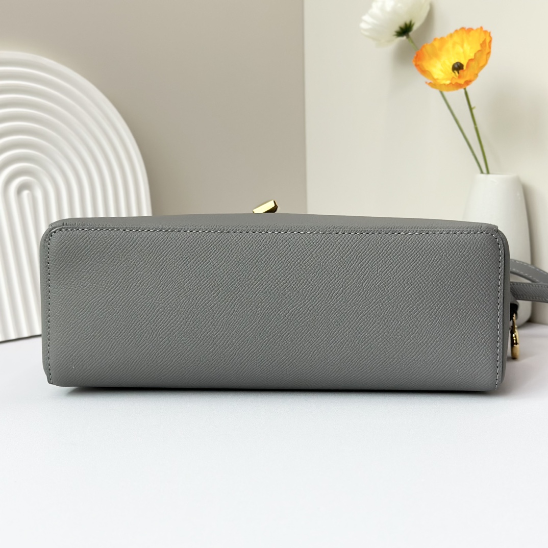 Loro Piana Calf Leather Extra Bag L - Grey Shoulder Bags,