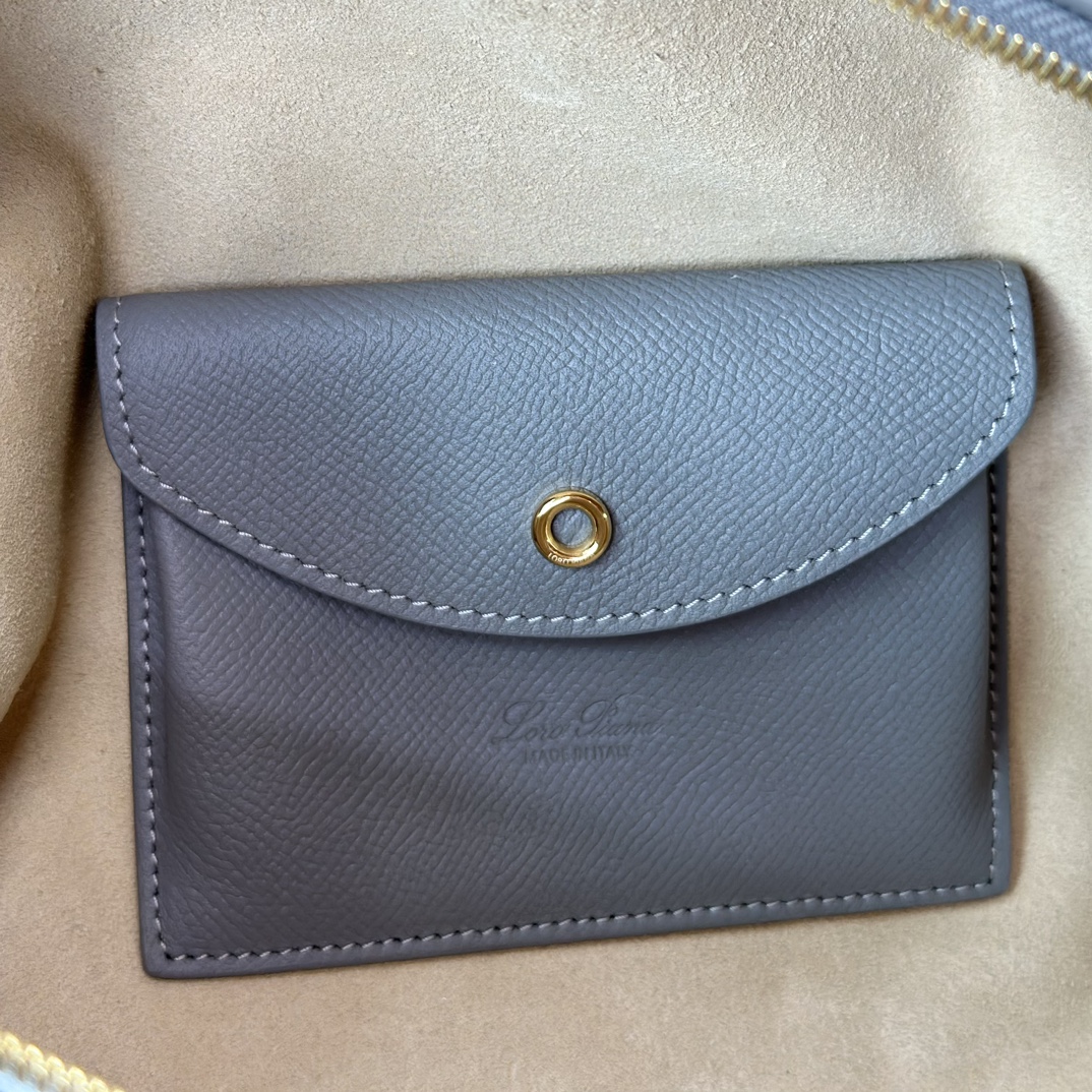 Loro Piana Calf Leather Extra Bag L - Grey Shoulder Bags,