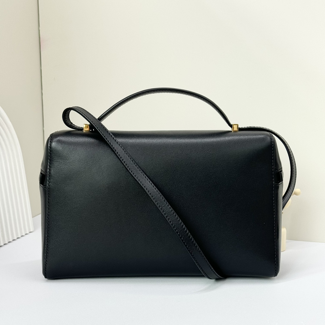Extra L27 leather crossbody bag in black - Loro Piana