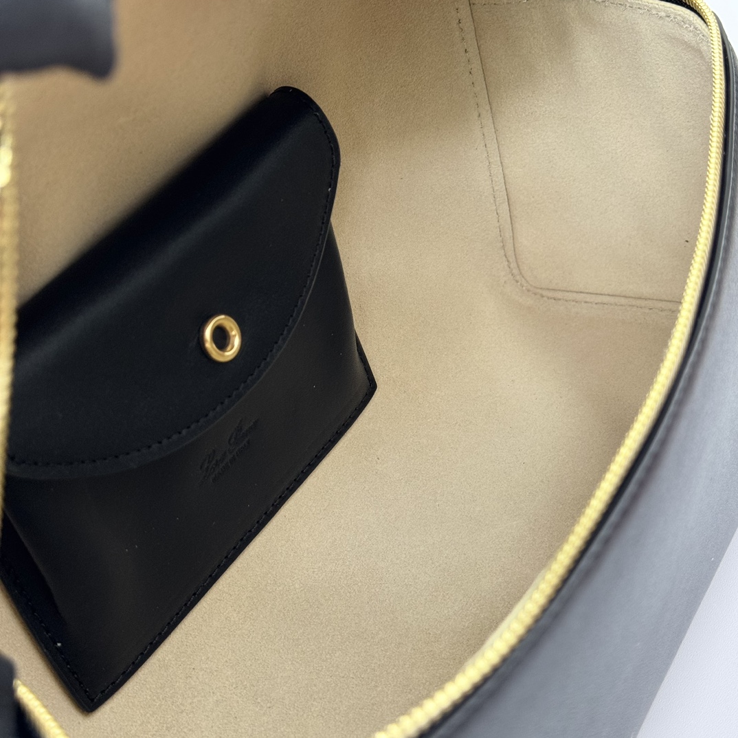 Extra L27 leather crossbody bag in black - Loro Piana