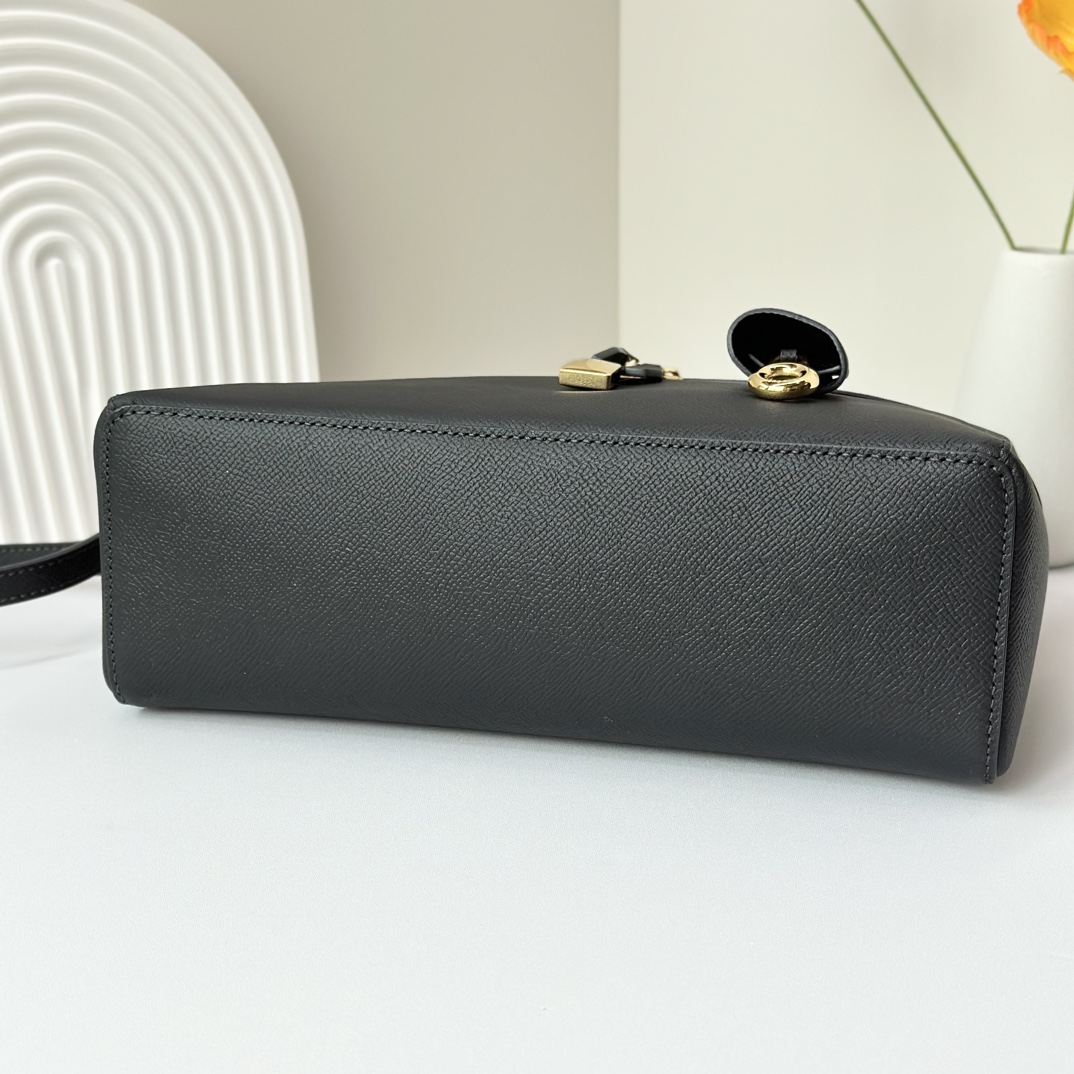 Extra L27 leather crossbody bag in black - Loro Piana |