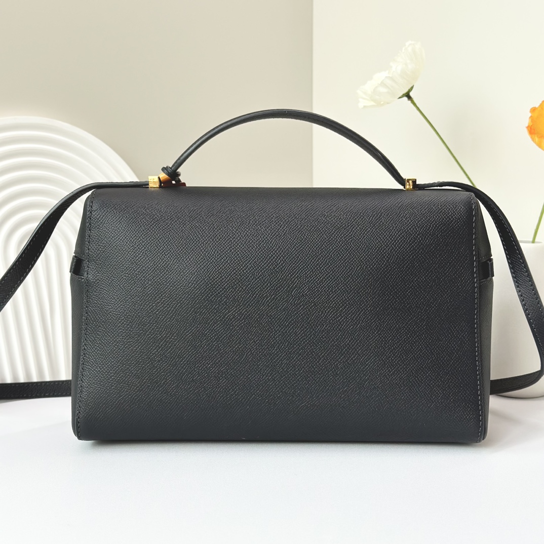 Extra L27 leather crossbody bag in black - Loro Piana |