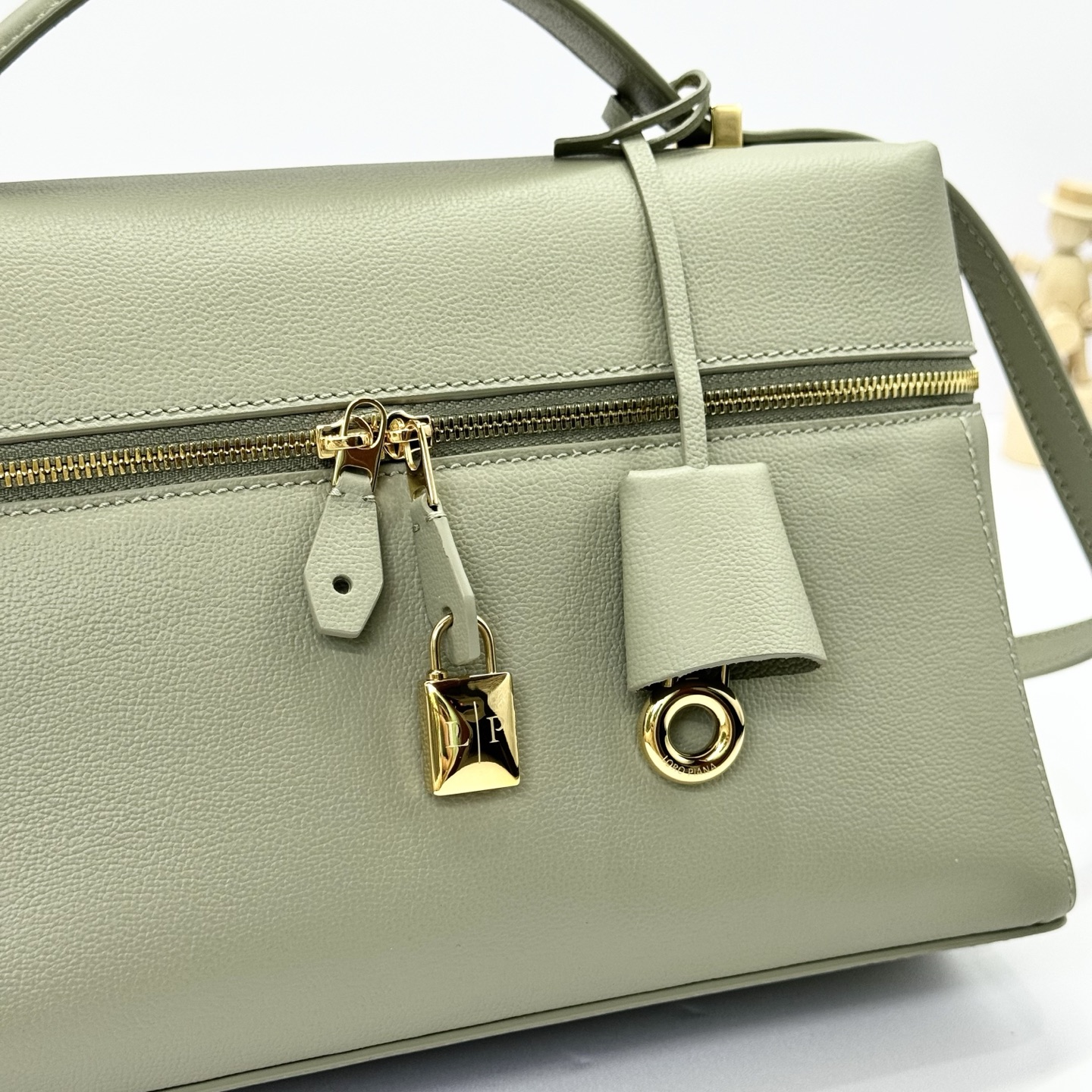 Loro Piana Green Extra Pocket L27 Bag in Leather