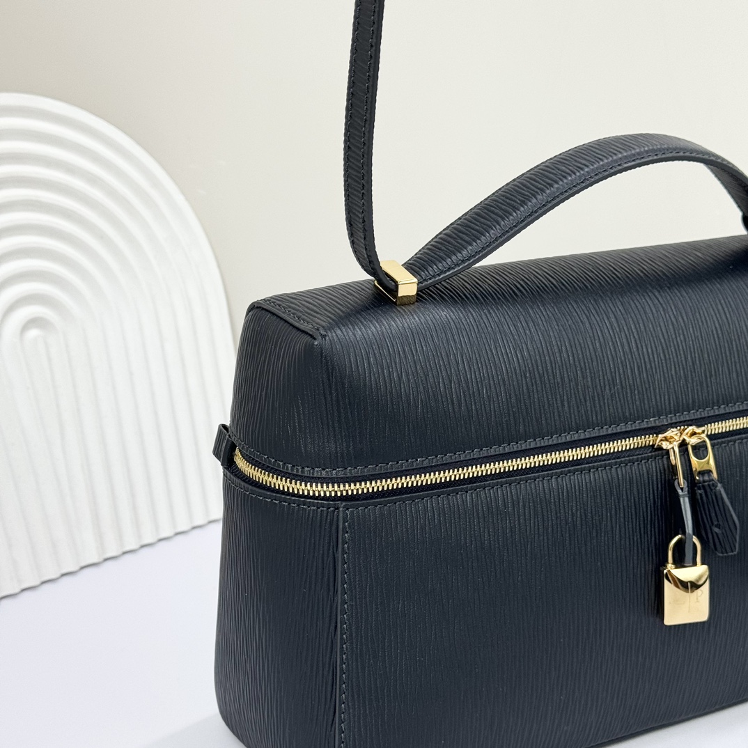 Extra Bag L27 Ox Leather Blue Navy/Sun Gold - Loro Piana