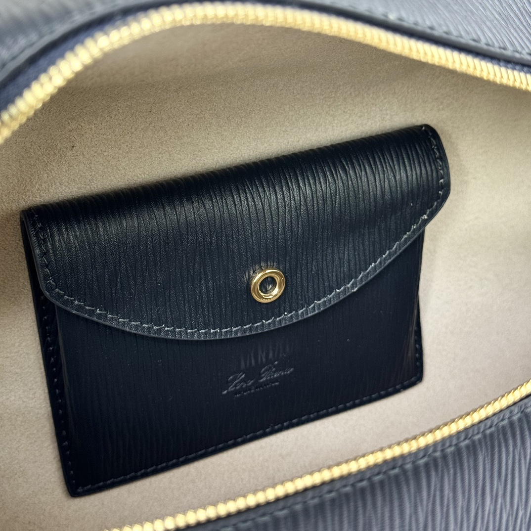 Extra Bag L27 Ox Leather Blue Navy/Sun Gold - Loro Piana