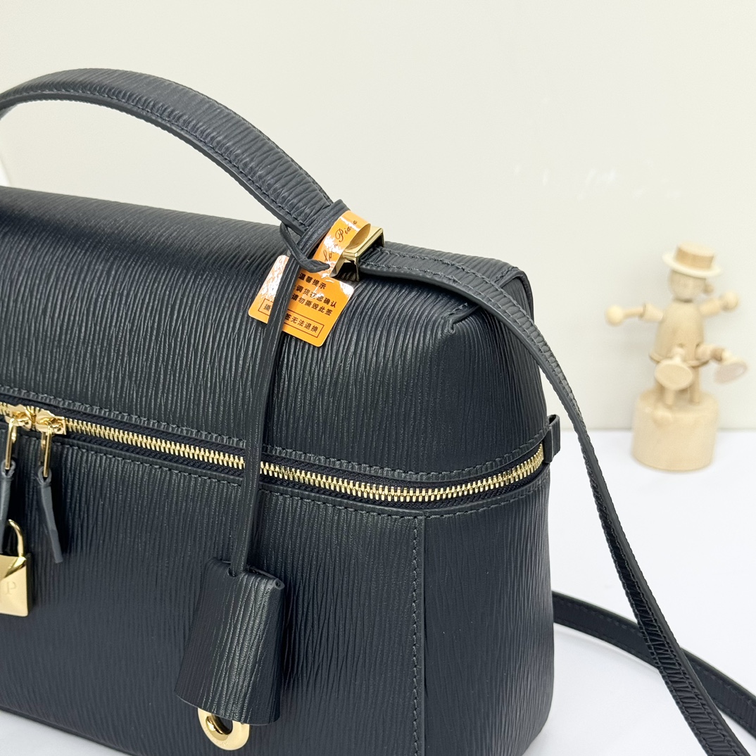 Extra Bag L27 Ox Leather Blue Navy/Sun Gold - Loro Piana