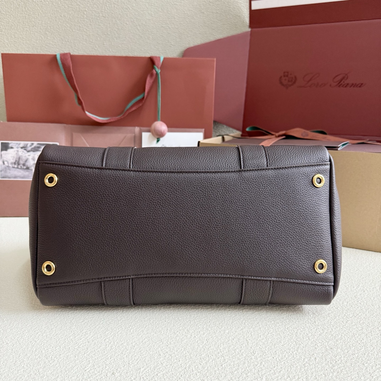 Loro Piana Loom bag L32 Grained Calfskin gray| Loro Piana US