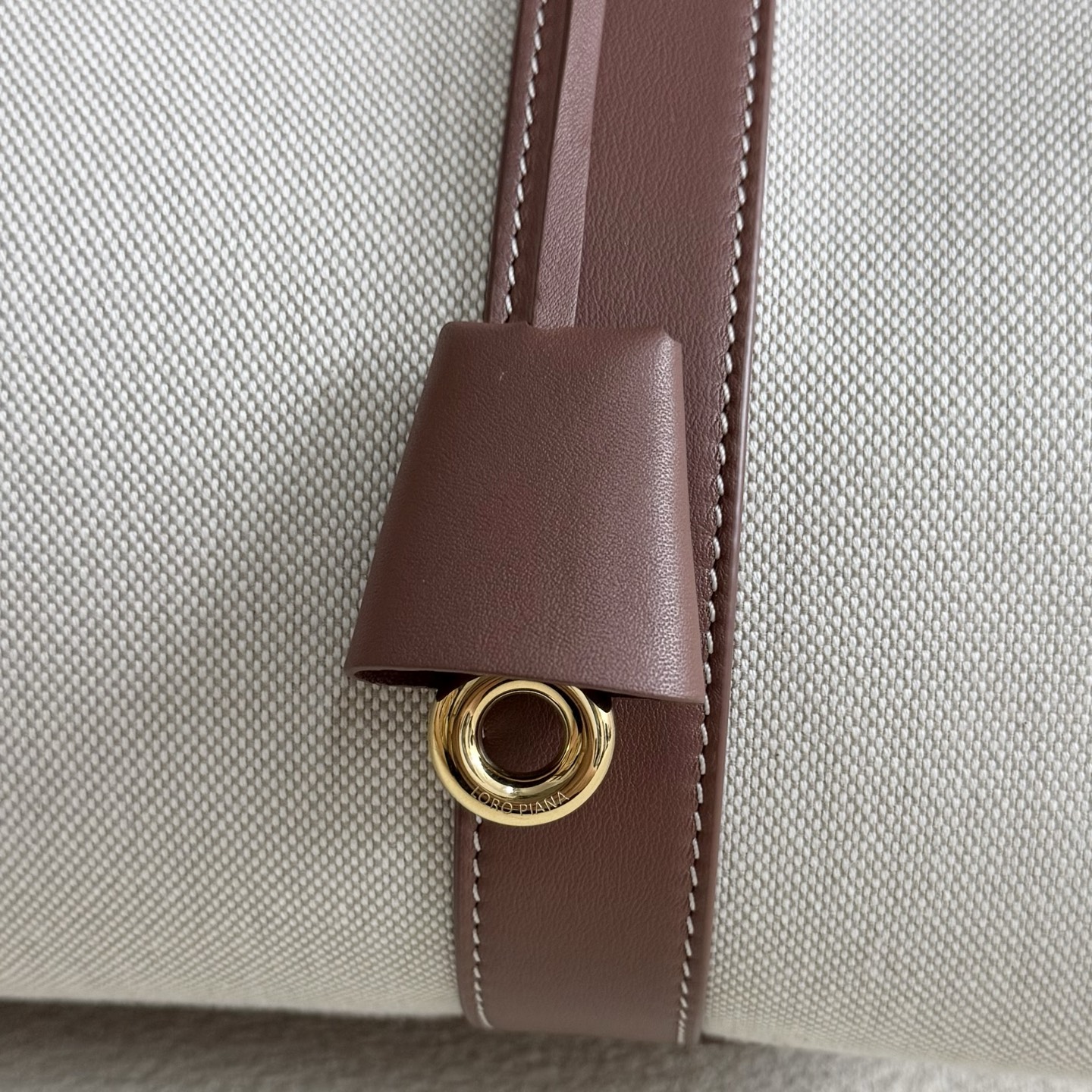 Loro Piana Loom bag L32 Cotton, Linen Natural/Caramel Sugar | Loro Piana US