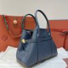 Loro Piana Small Ghiera Shopper Calfskin Blue Navy/Sun Gold | Loro Piana US