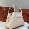 Loro Piana Large Ghiera Shopper Calfskin Light white/Sun Gold | Loro