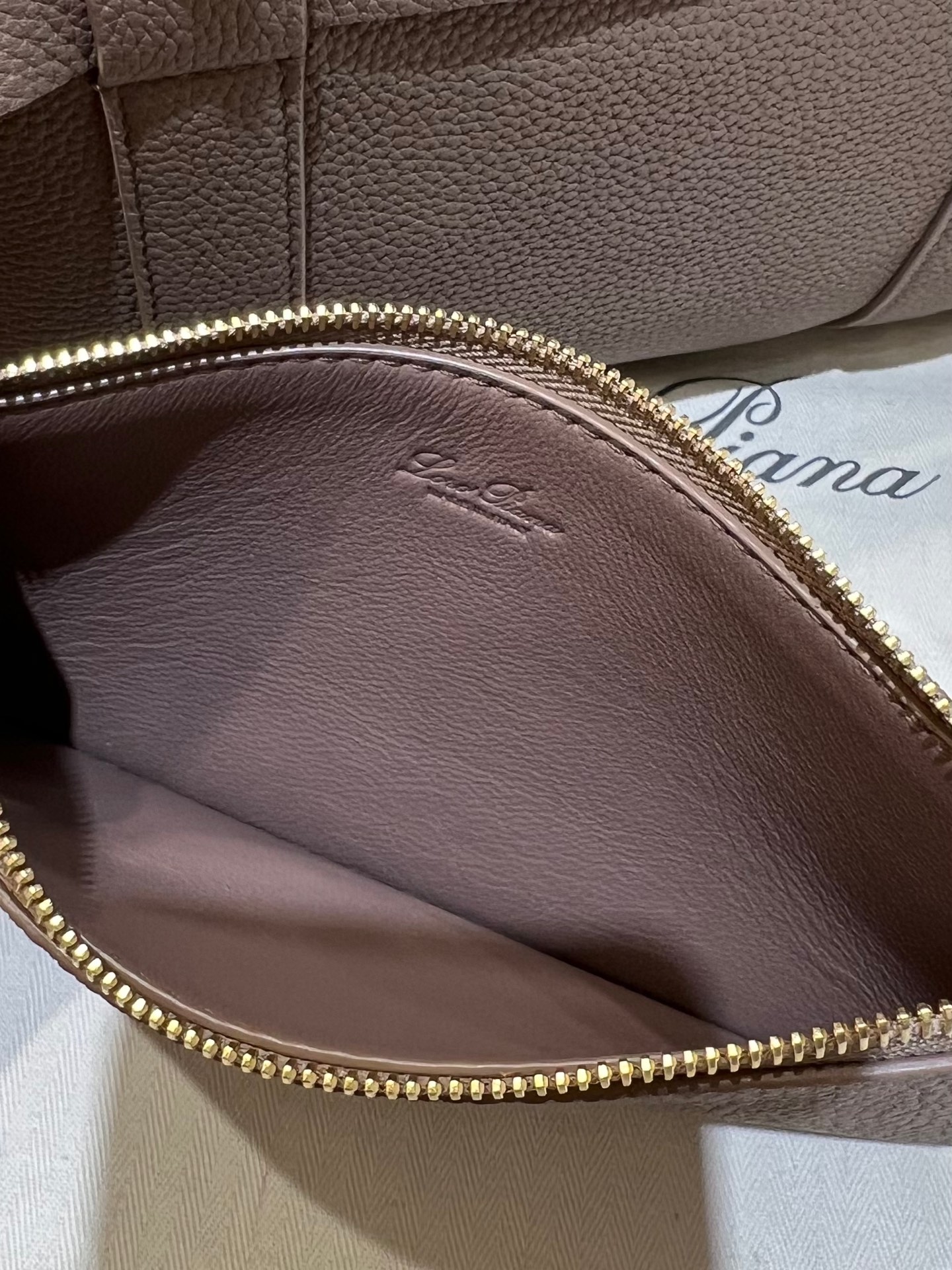 Loro Piana Ghiera Large Leather Shopper In Brown