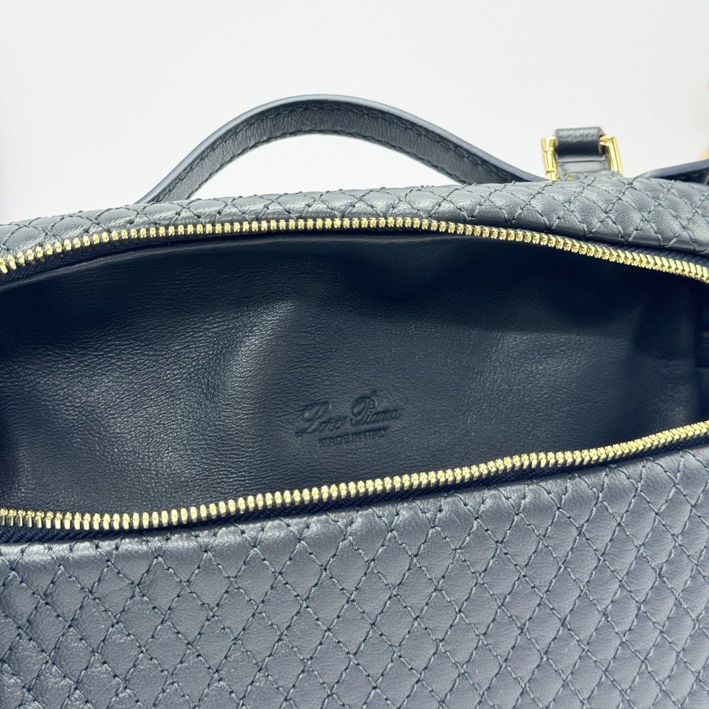 Loro Piana Extra Pocket L19 Lambskin Blue Navy/Sun Gold | Loro Piana US
