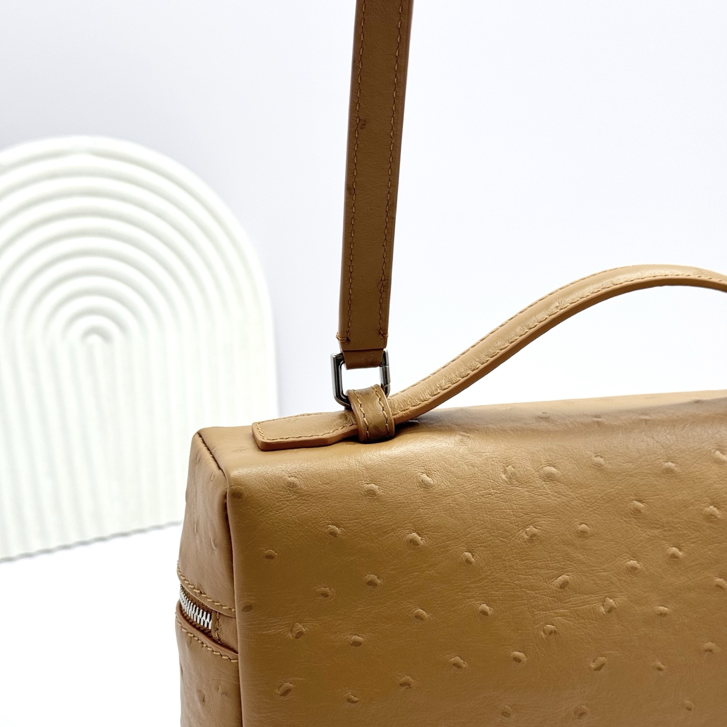 Extra pocket leather handbag Loro Piana Beige brown in Leather