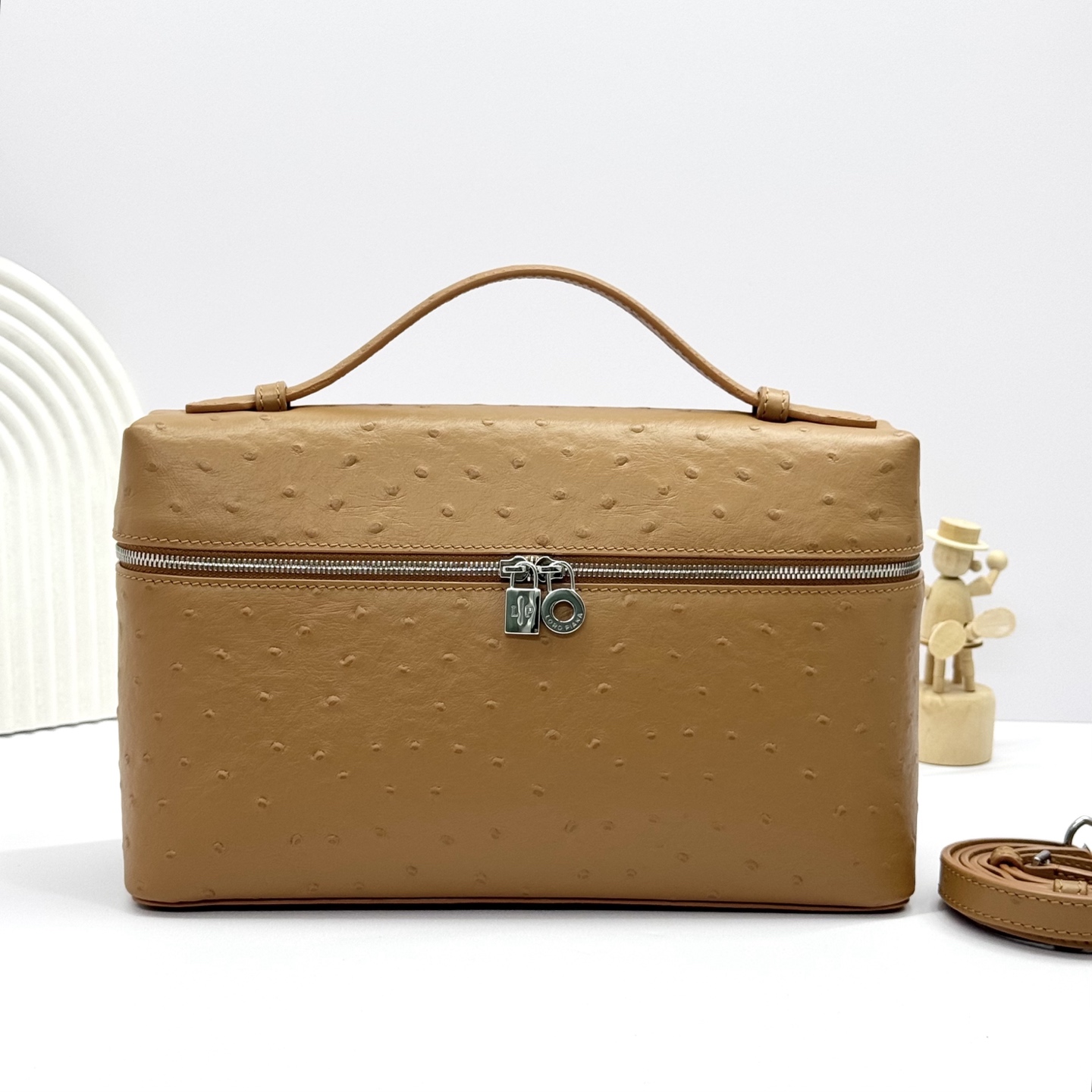 Extra pocket leather handbag Loro Piana Beige brown in Leather