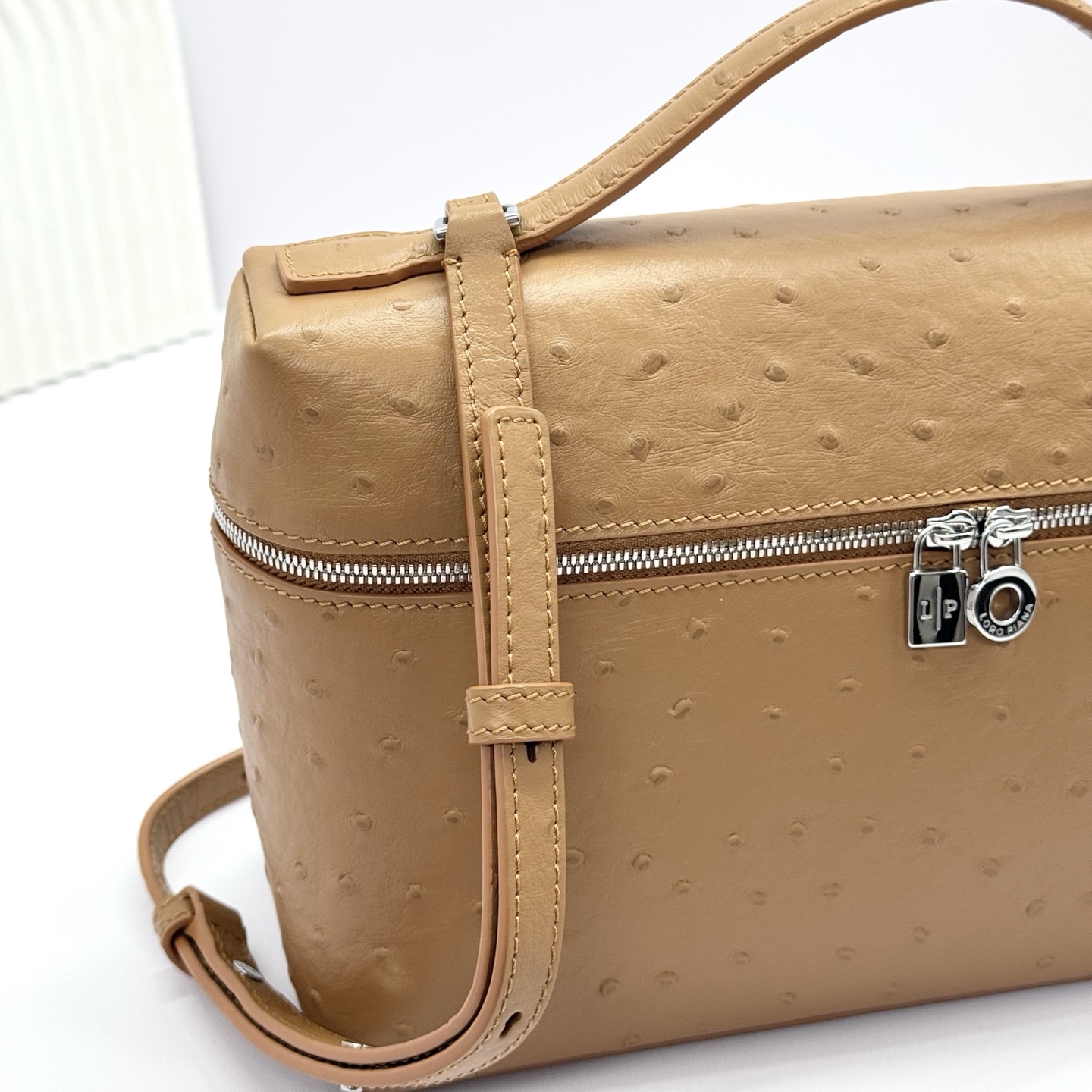 Extra pocket leather handbag Loro Piana Beige brown in Leather