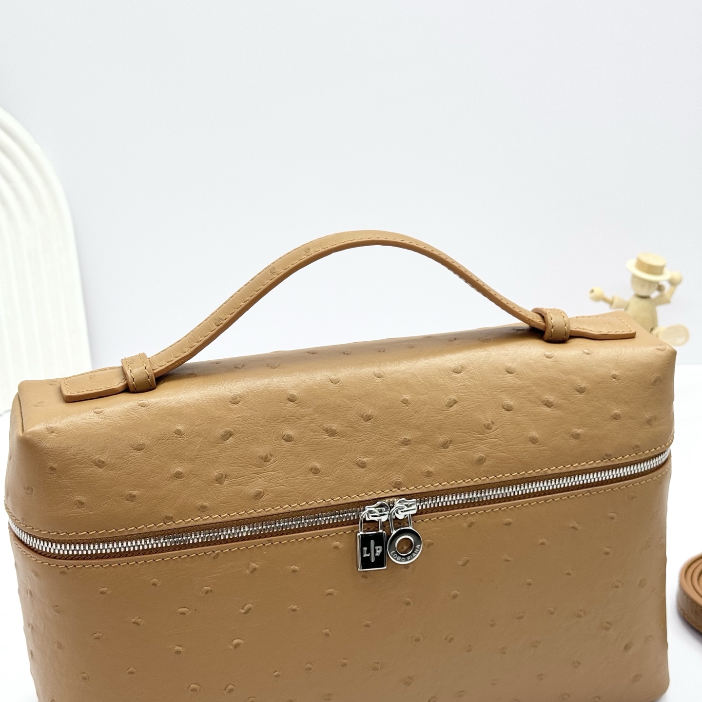 Extra pocket leather handbag Loro Piana Beige brown in Leather