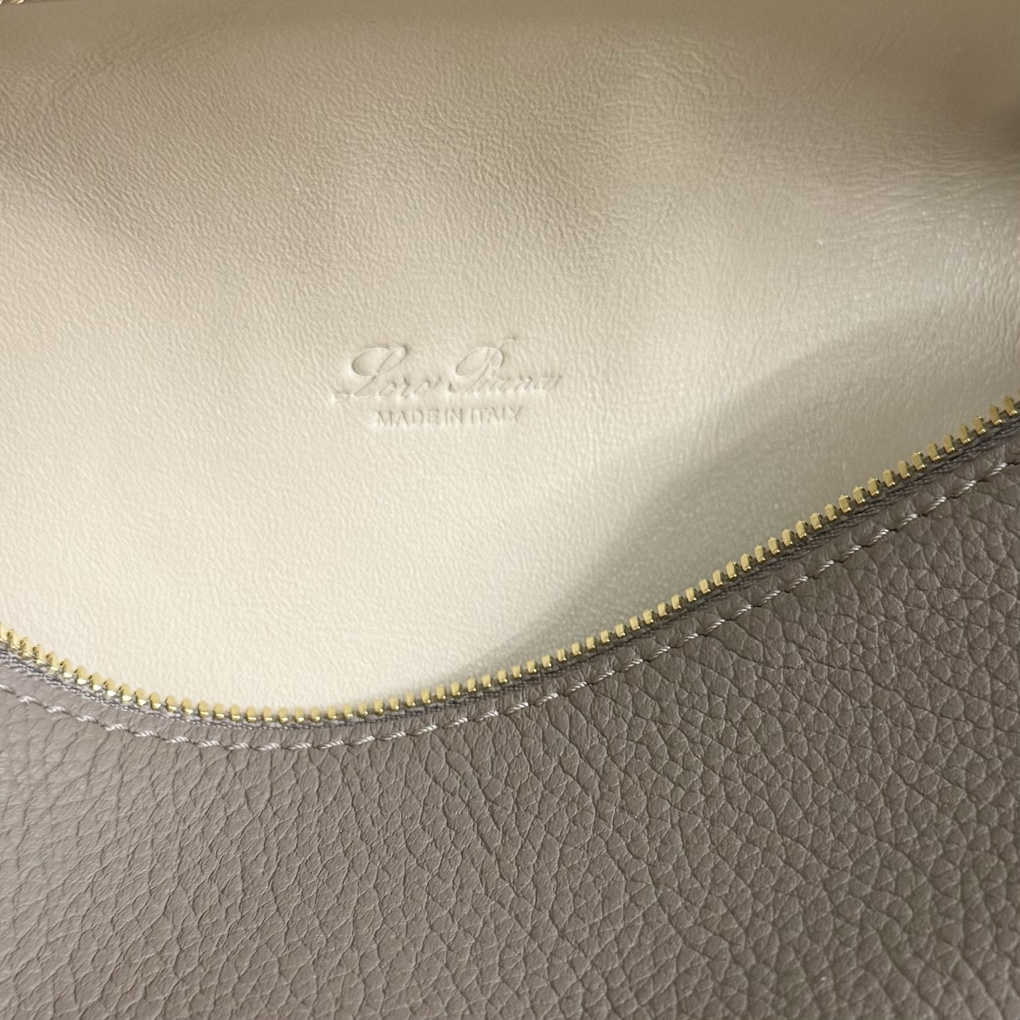 Extra pocket leather handbag Loro Piana Grey in Leather