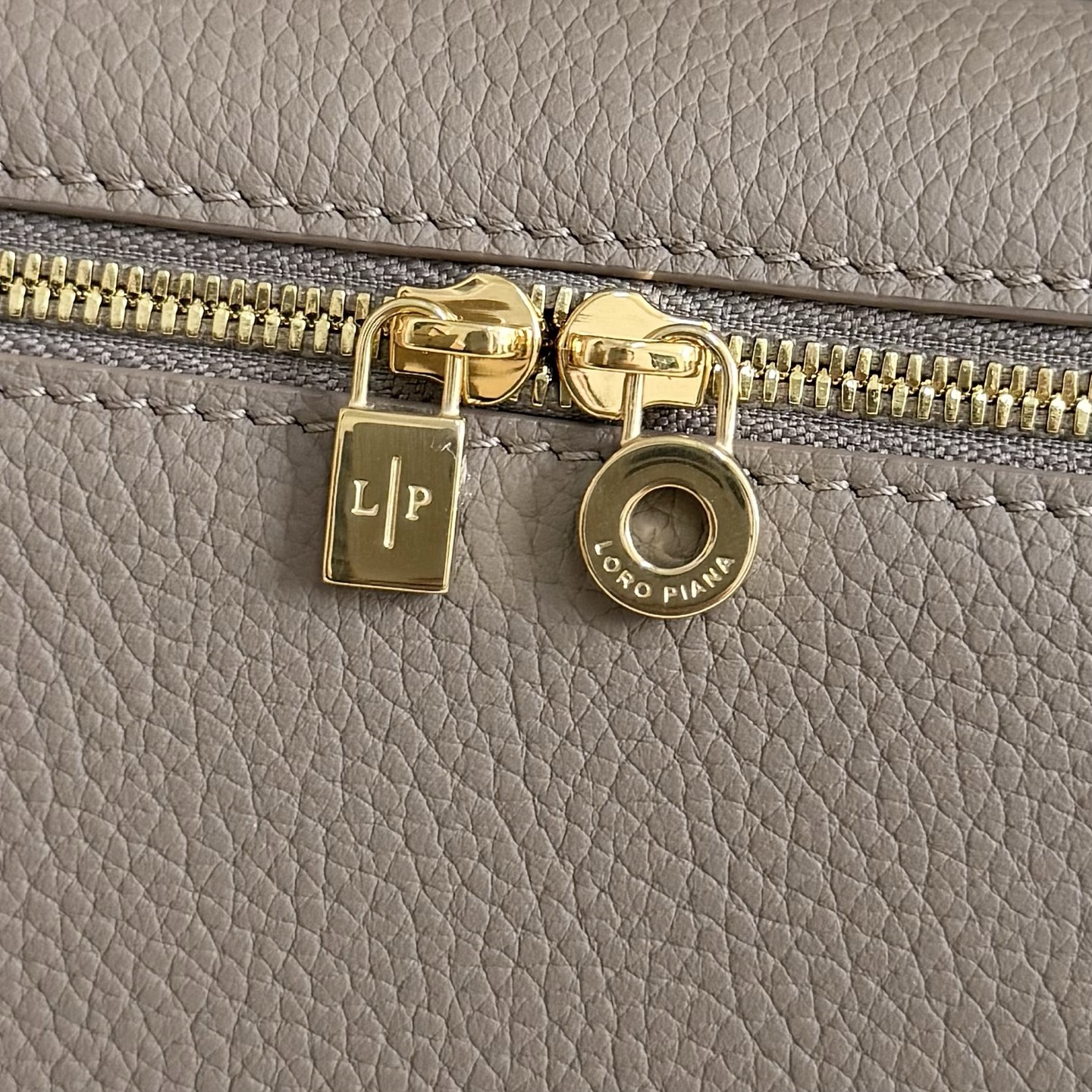 Extra pocket leather handbag Loro Piana Grey in Leather