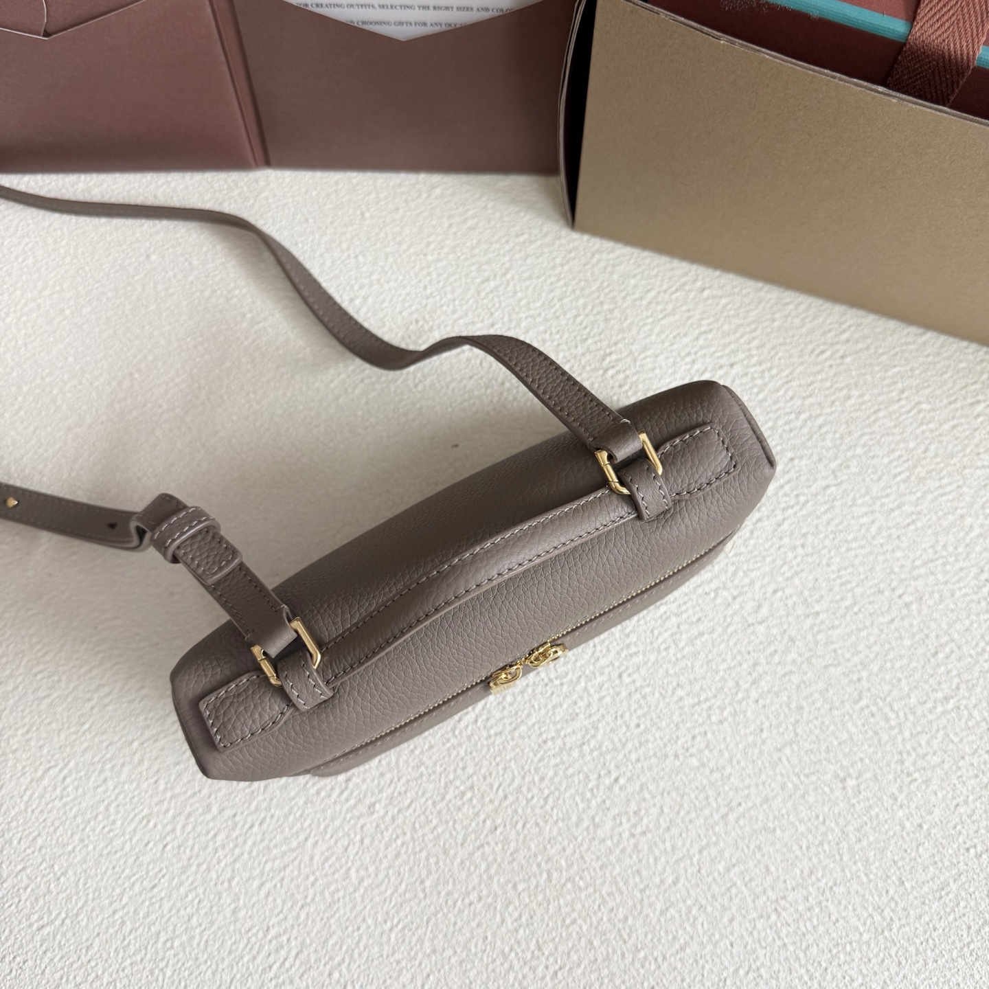 Extra pocket leather handbag Loro Piana Grey in Leather