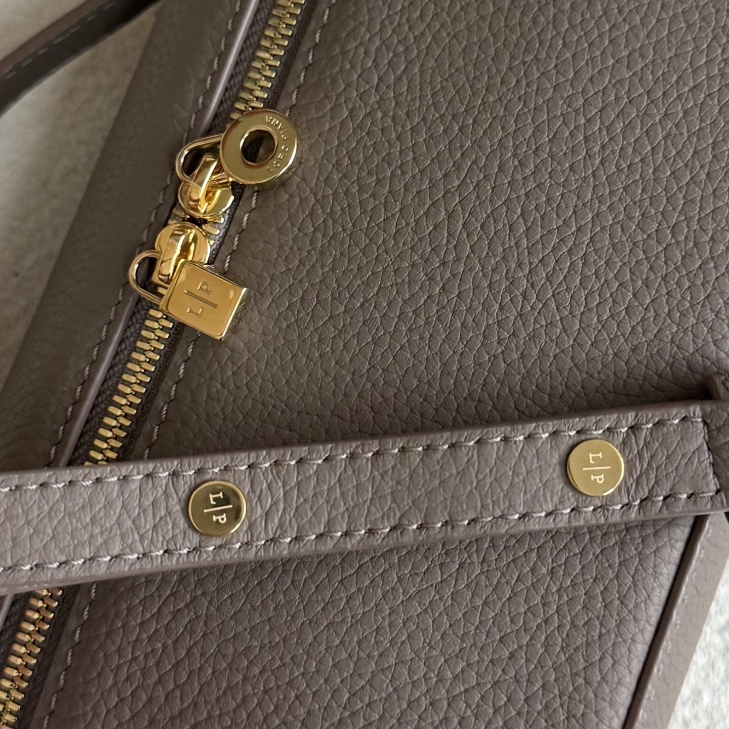 Extra pocket leather handbag Loro Piana Grey in Leather