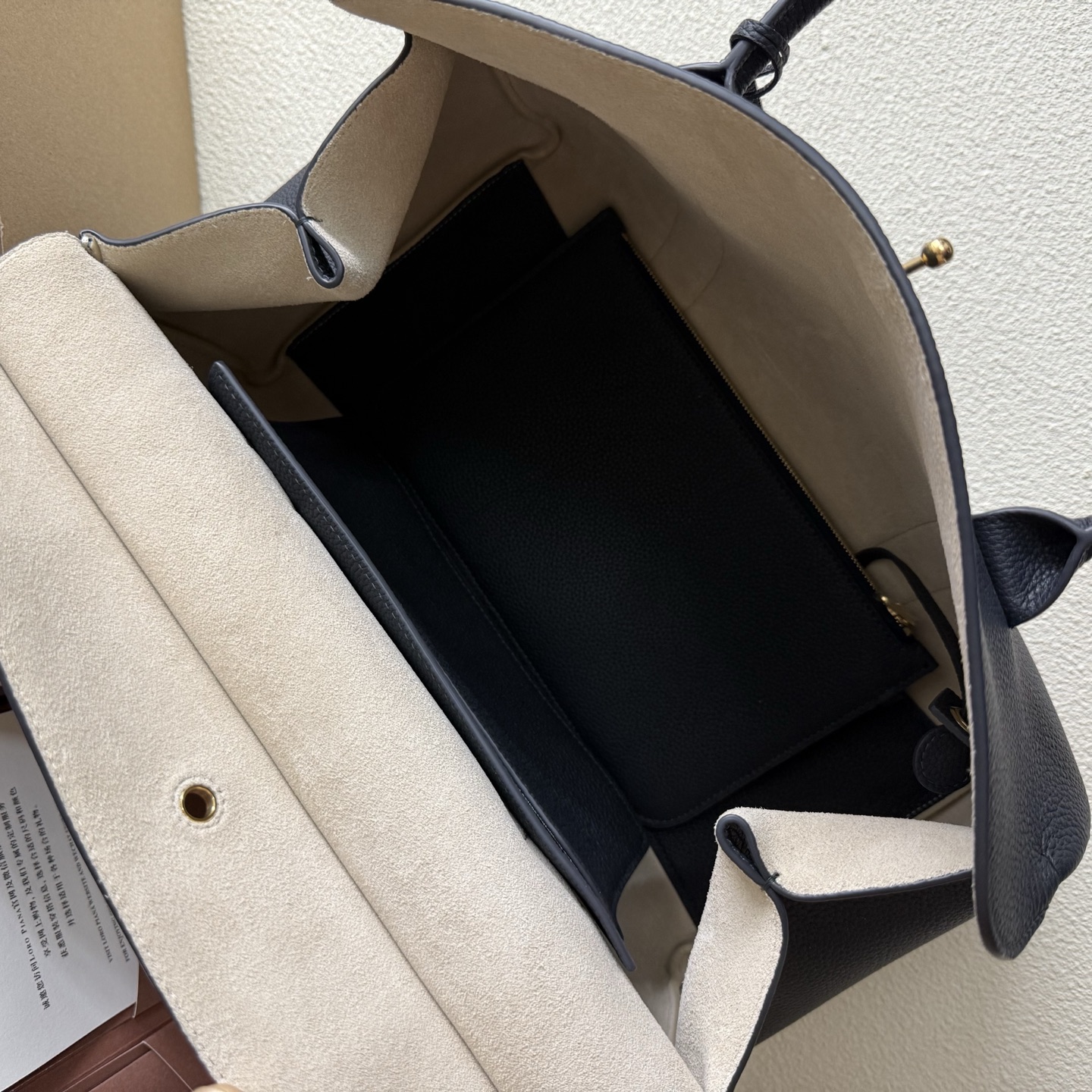Loro Piana Loom bag L32 Grained Calfskin Navy Blue | Loro Piana US