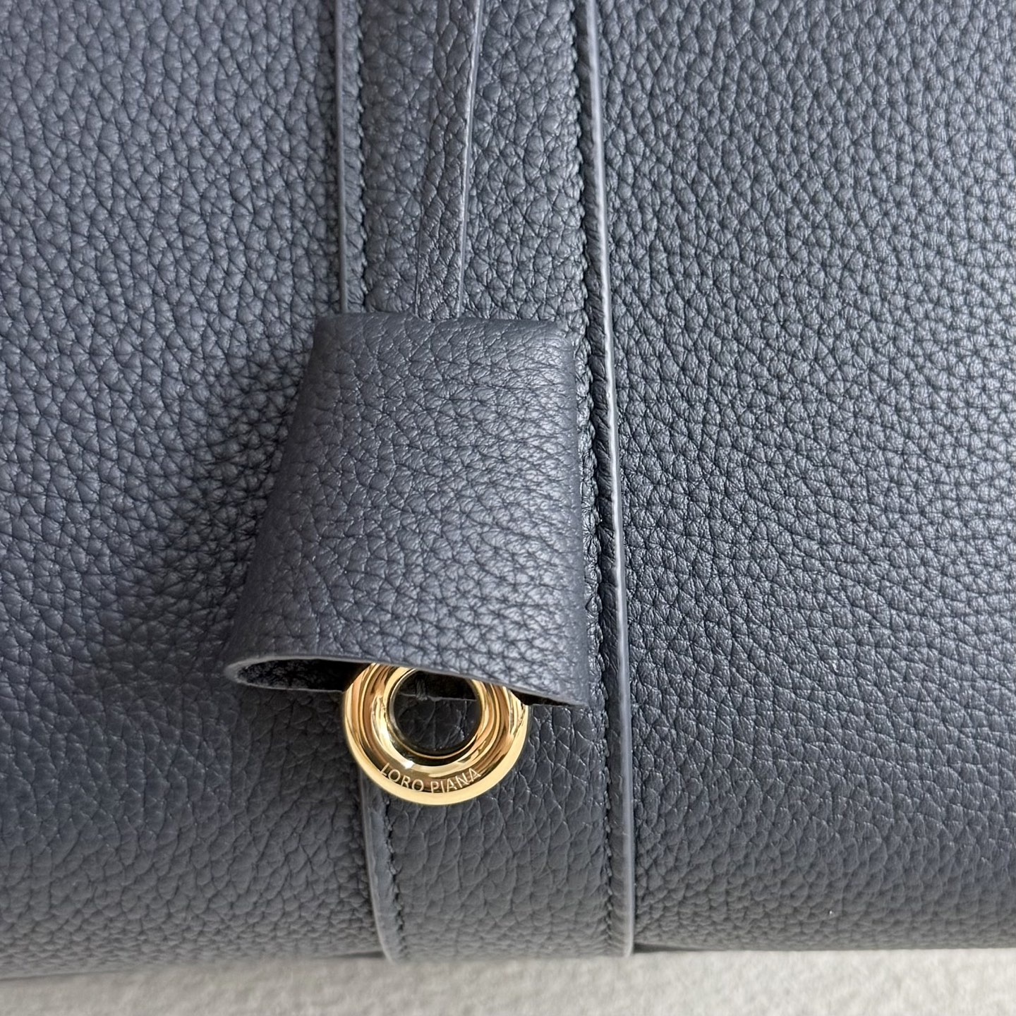 Loro Piana Loom bag L32 Grained Calfskin Navy Blue | Loro Piana US
