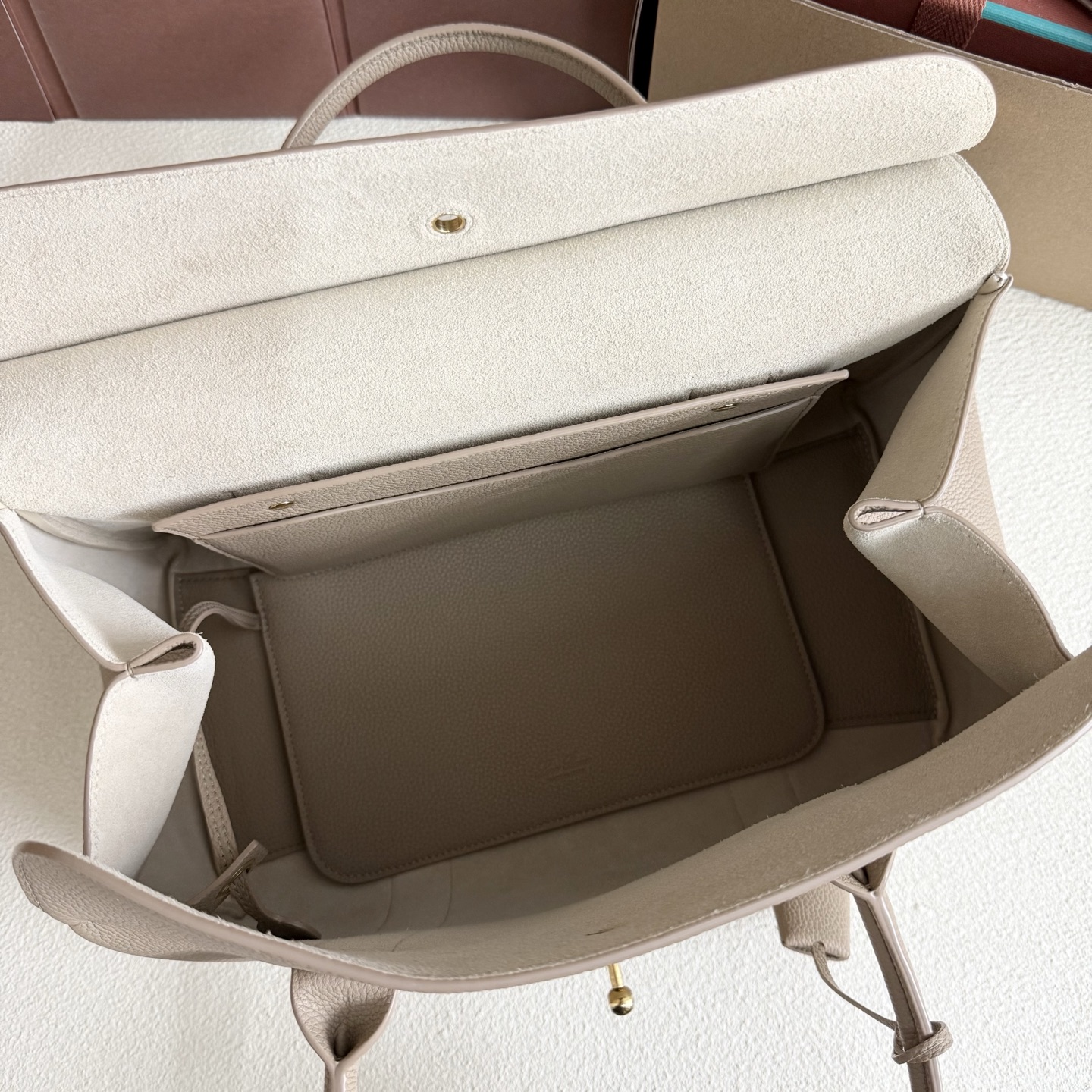 Loro Piana Loom bag L32 Grained Calfskin Creamed Honey/Sun Gold | Lor Loro Piana02889