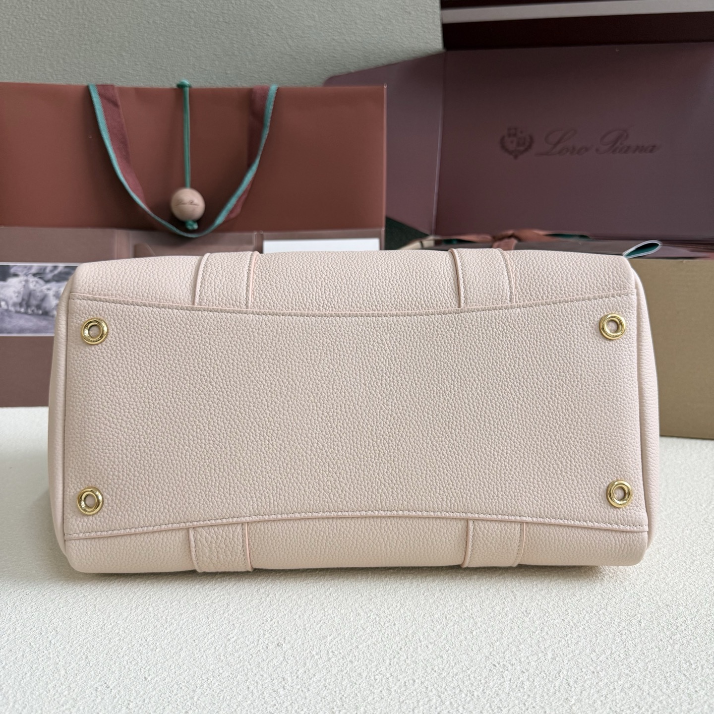 Loro Piana Loom bag L32 Grained Calfskin Creamed Honey/Sun Gold