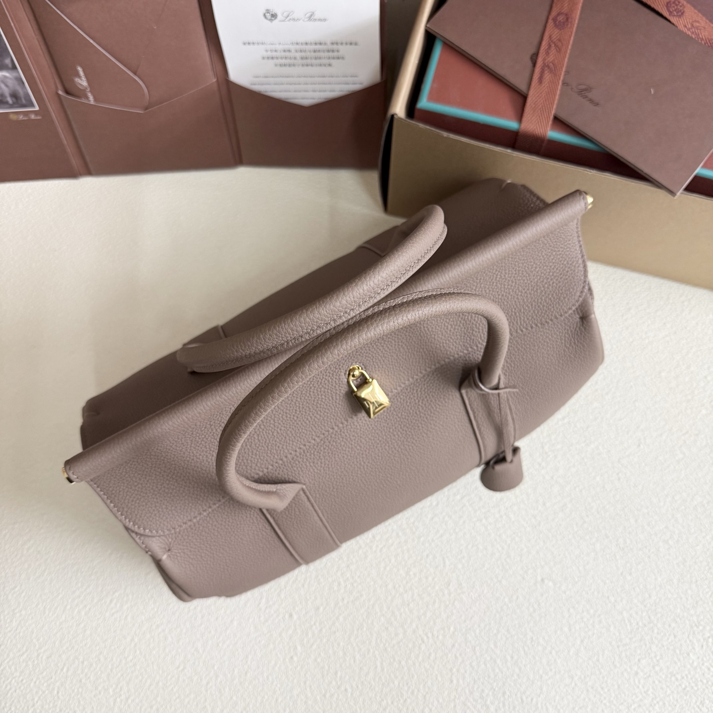 Loro Piana Leather Loom - Brown Handle Bags, Handbags