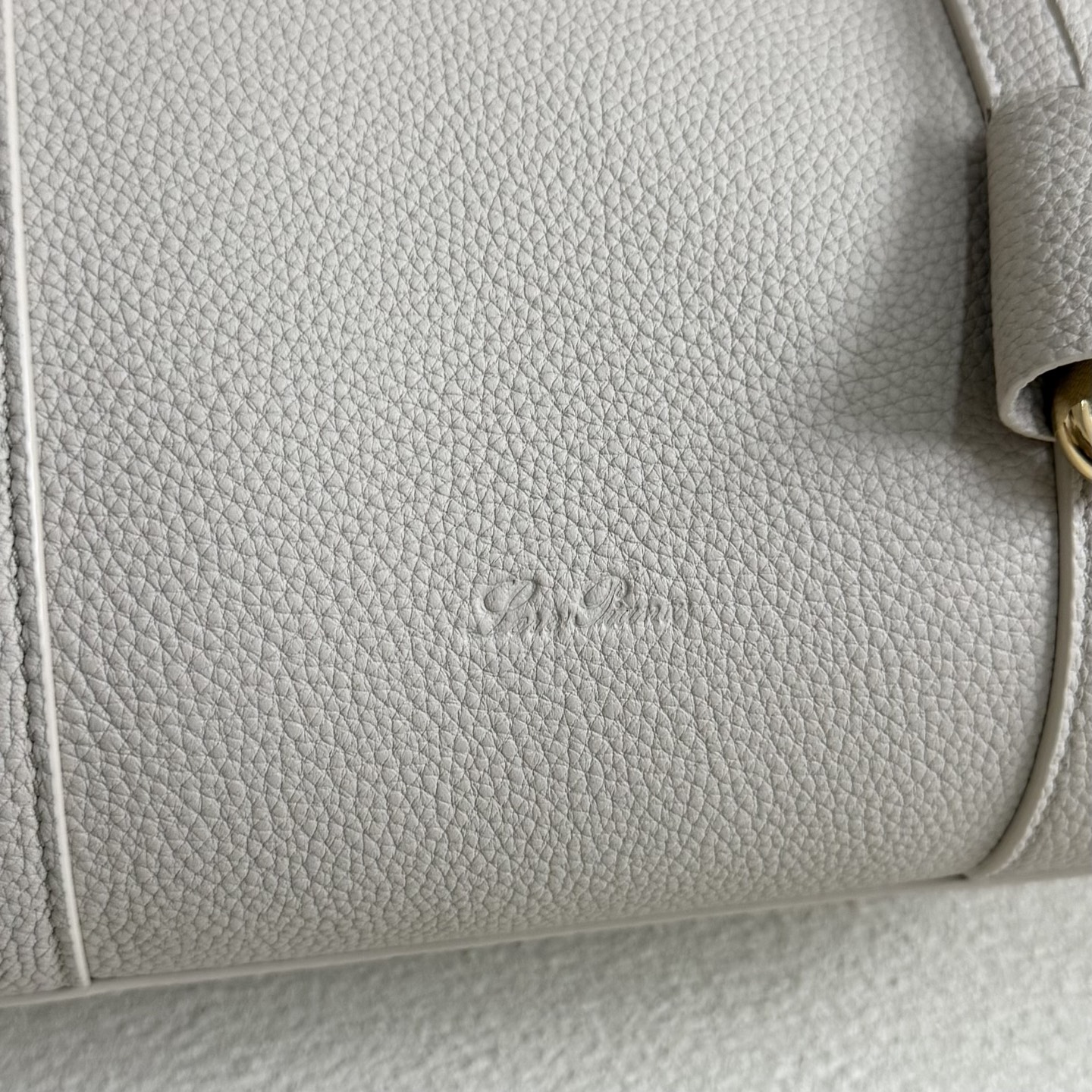 Loro Piana Loom bag L32 Grained Calfskin Light Travertine/Sun Gold | Loro