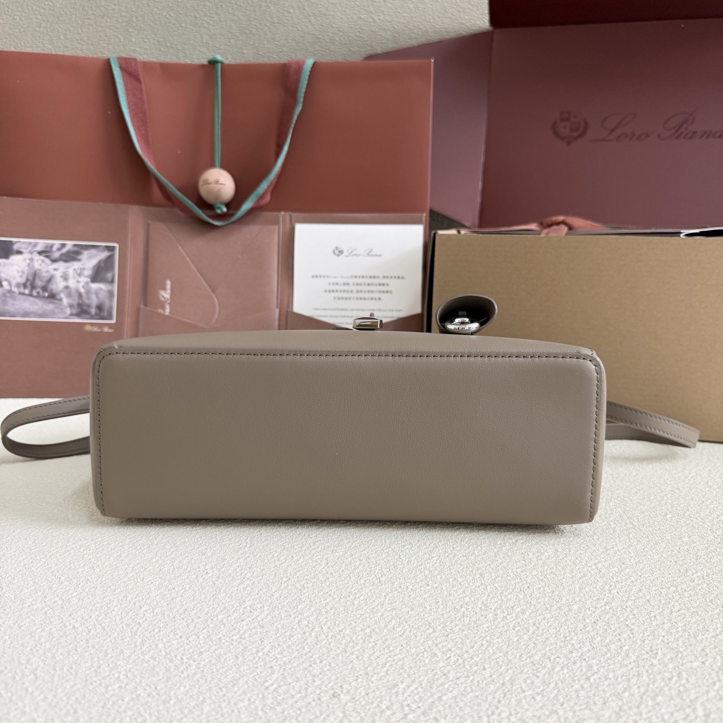 Loro Piana Warm Mastic Grey Leather Extra Bag L27 Loro Piana02999