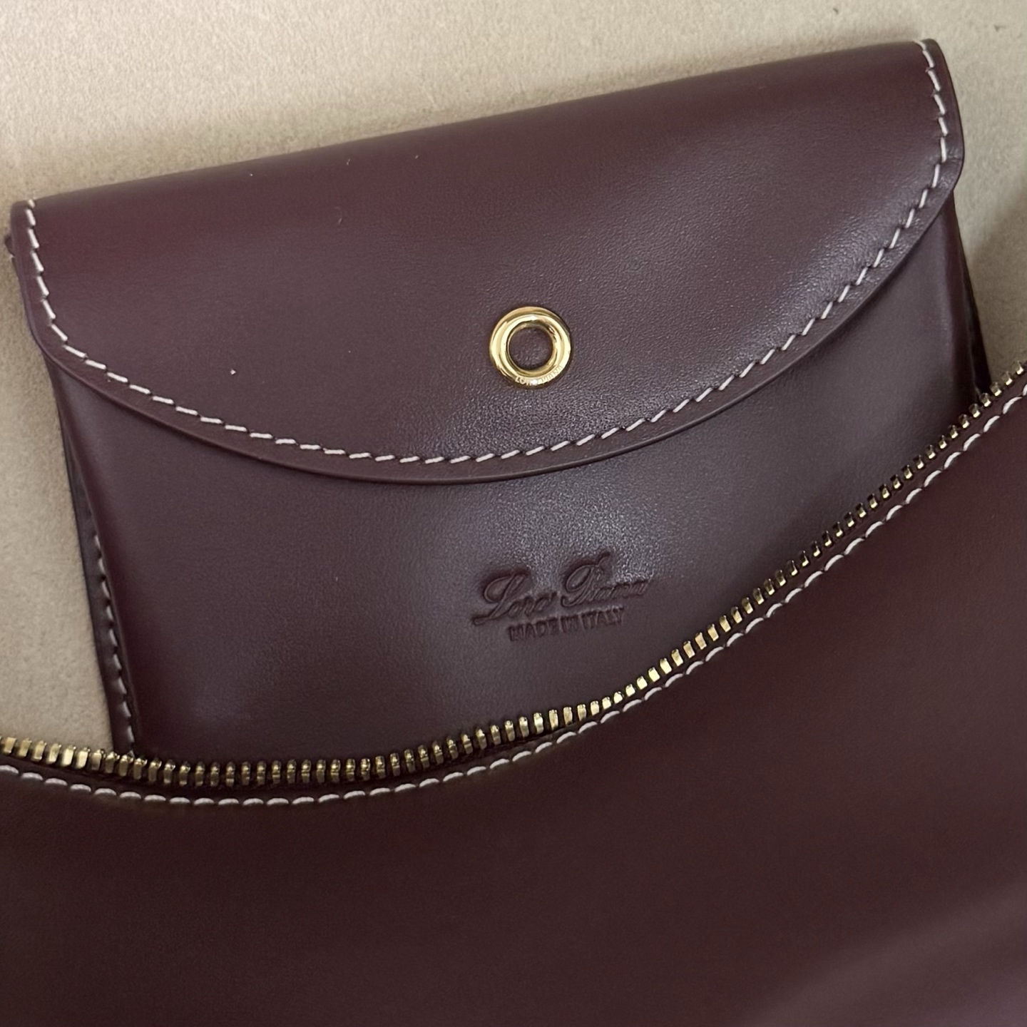 Extra bag L27 leather shoulder bag in brown - Loro Piana