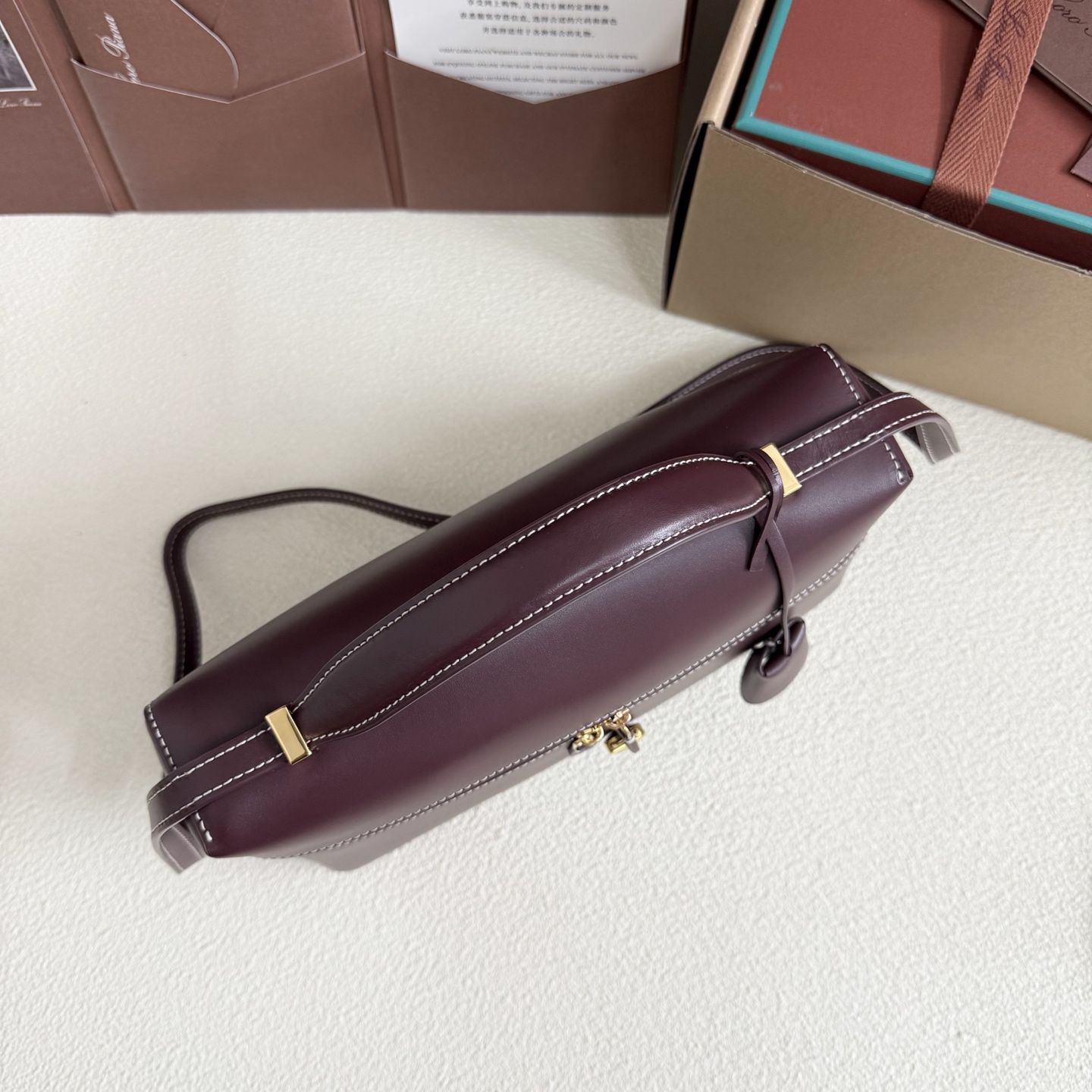 Extra bag L27 leather shoulder bag in brown - Loro Piana
