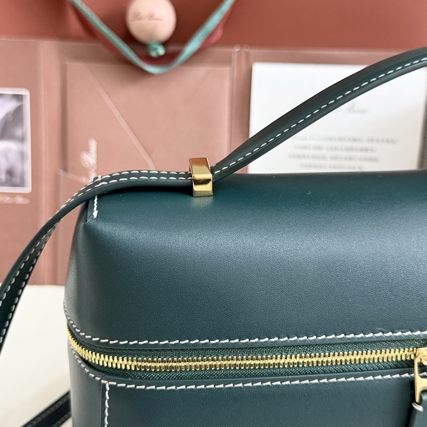 Loro Piana Extra Bag L27 Smooth Calfskin New Petrolio green dark| Loro Piana CC