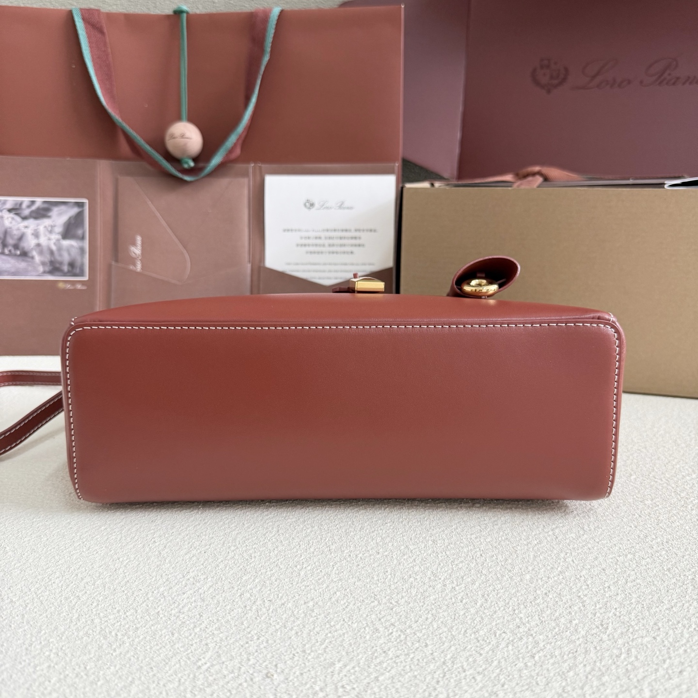 Loro Piana Extra Bag L27 Smooth Calfskin Deep Kummel | Loro Piana US