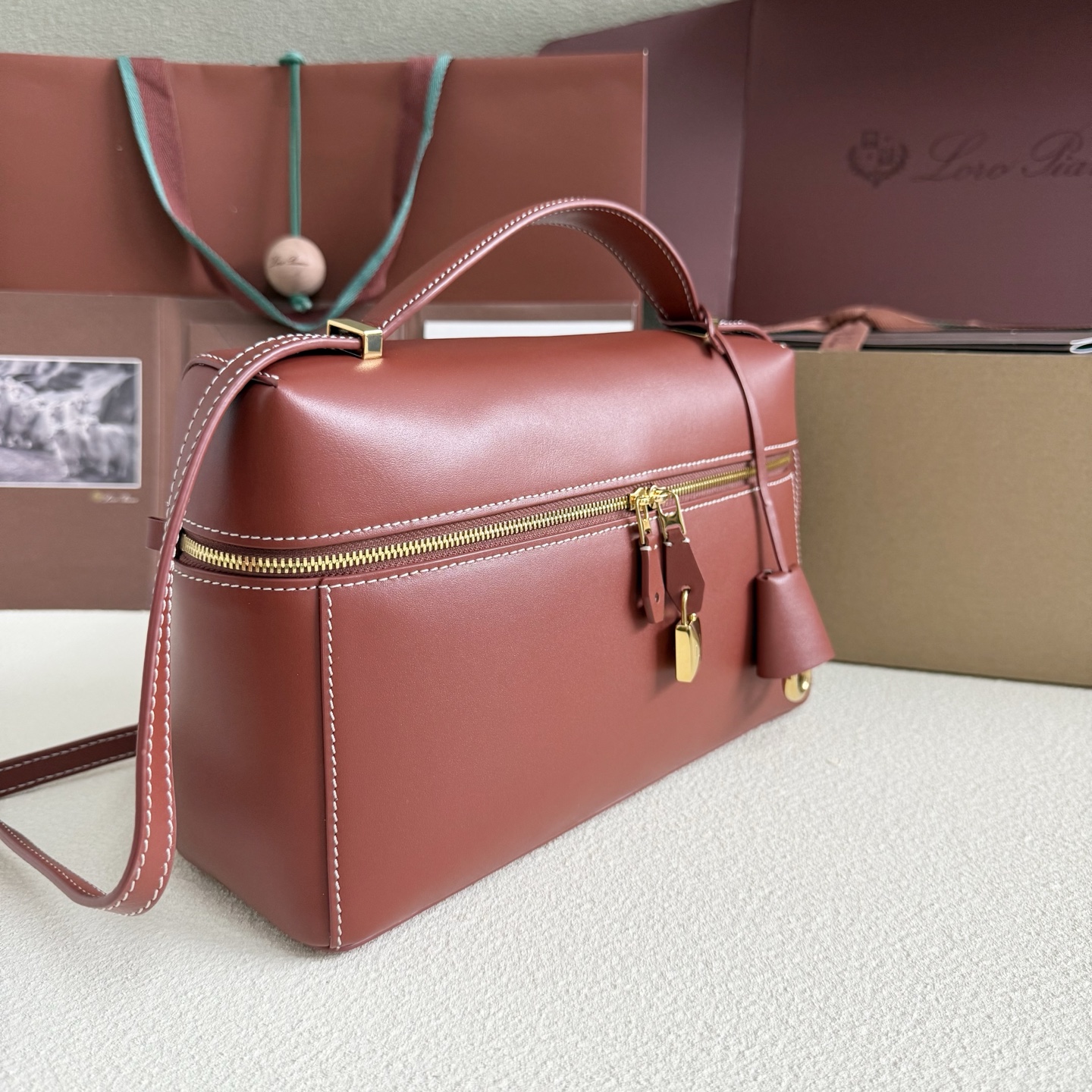 Loro Piana Extra Bag L27 Smooth Calfskin Deep Kummel | Loro Piana US