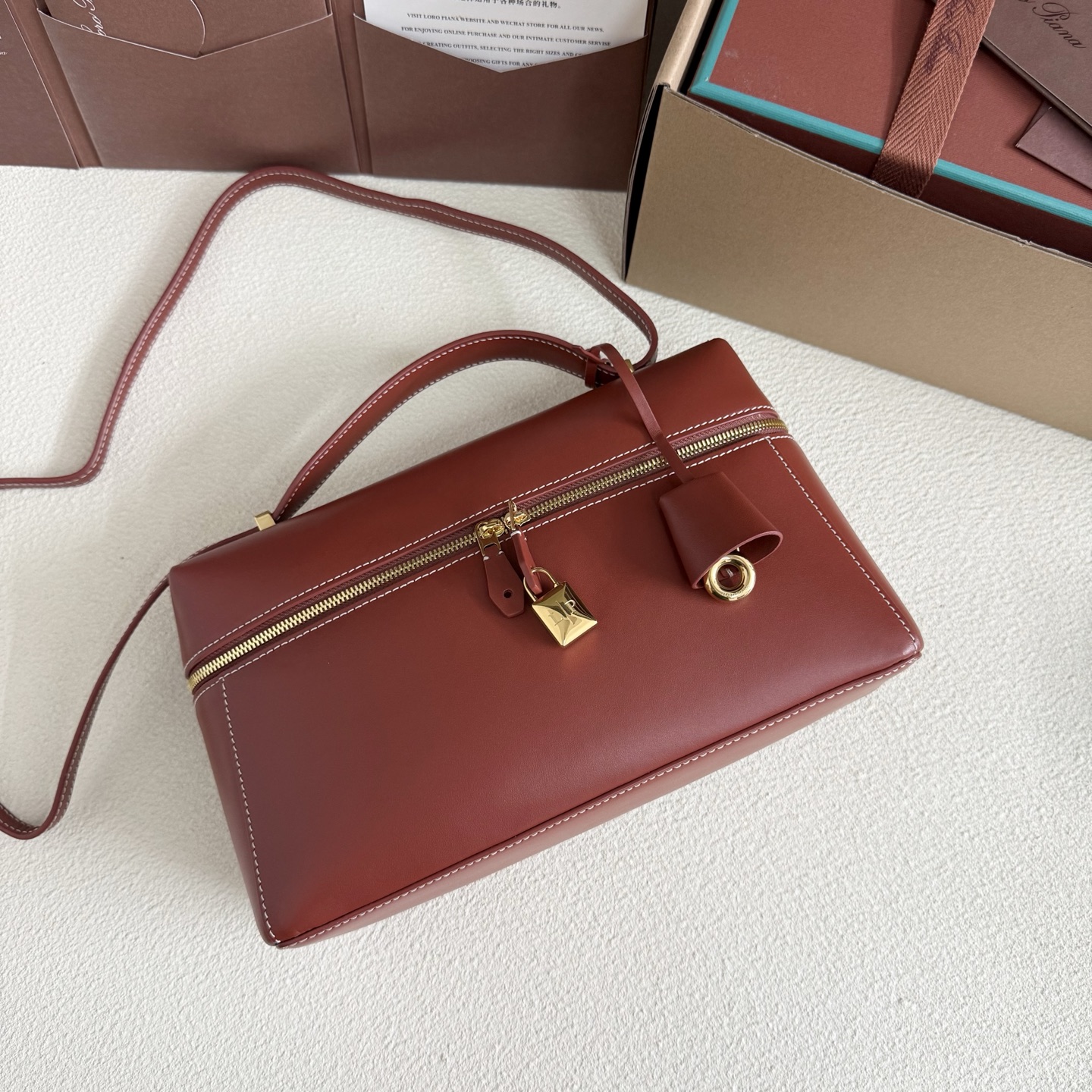 Loro Piana Extra Bag L27 Smooth Calfskin Deep Kummel | Loro Piana US