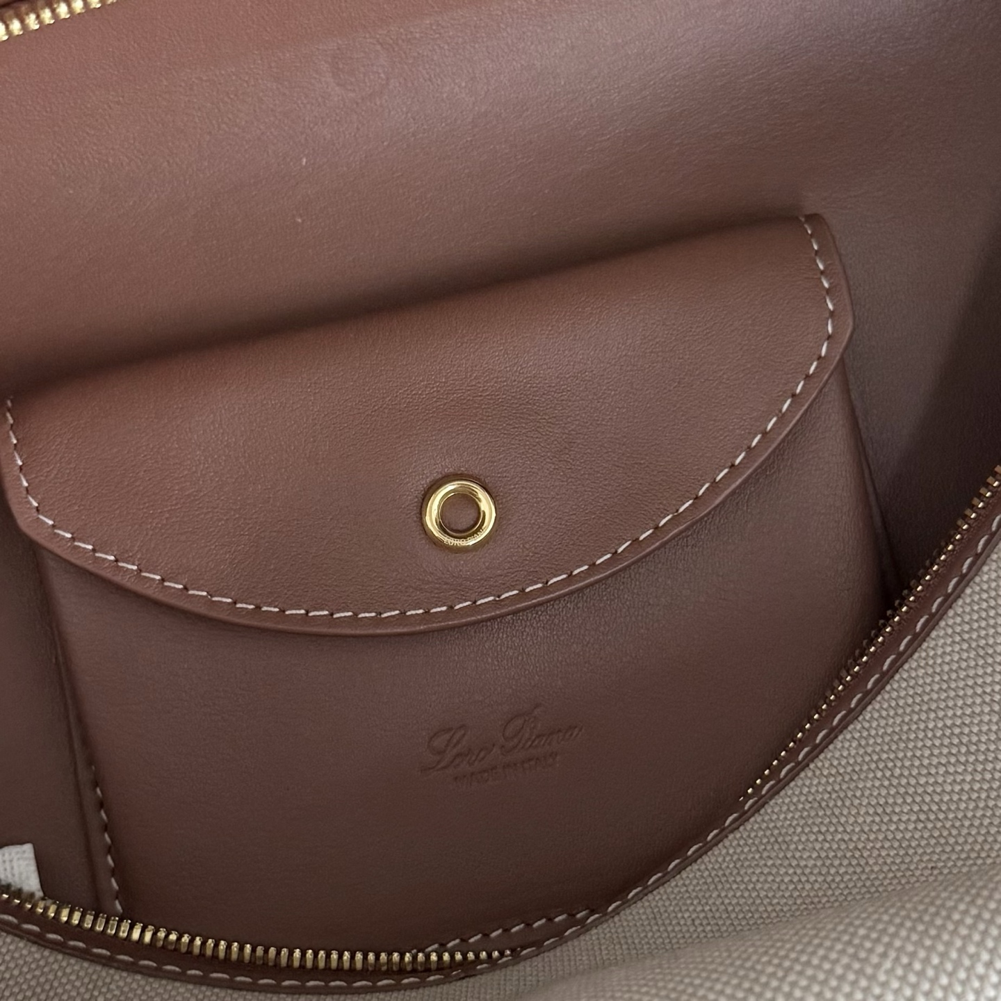 Loro Piana Extra Bag L27 Cotton, Linen Natural/Caramel Sugar/Sun Gold