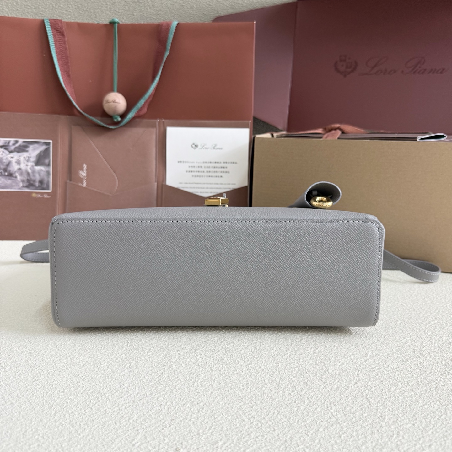 Loro Piana Leather Extra Bag L 27 - Grey Crossbody Bags, Loro Piana03109