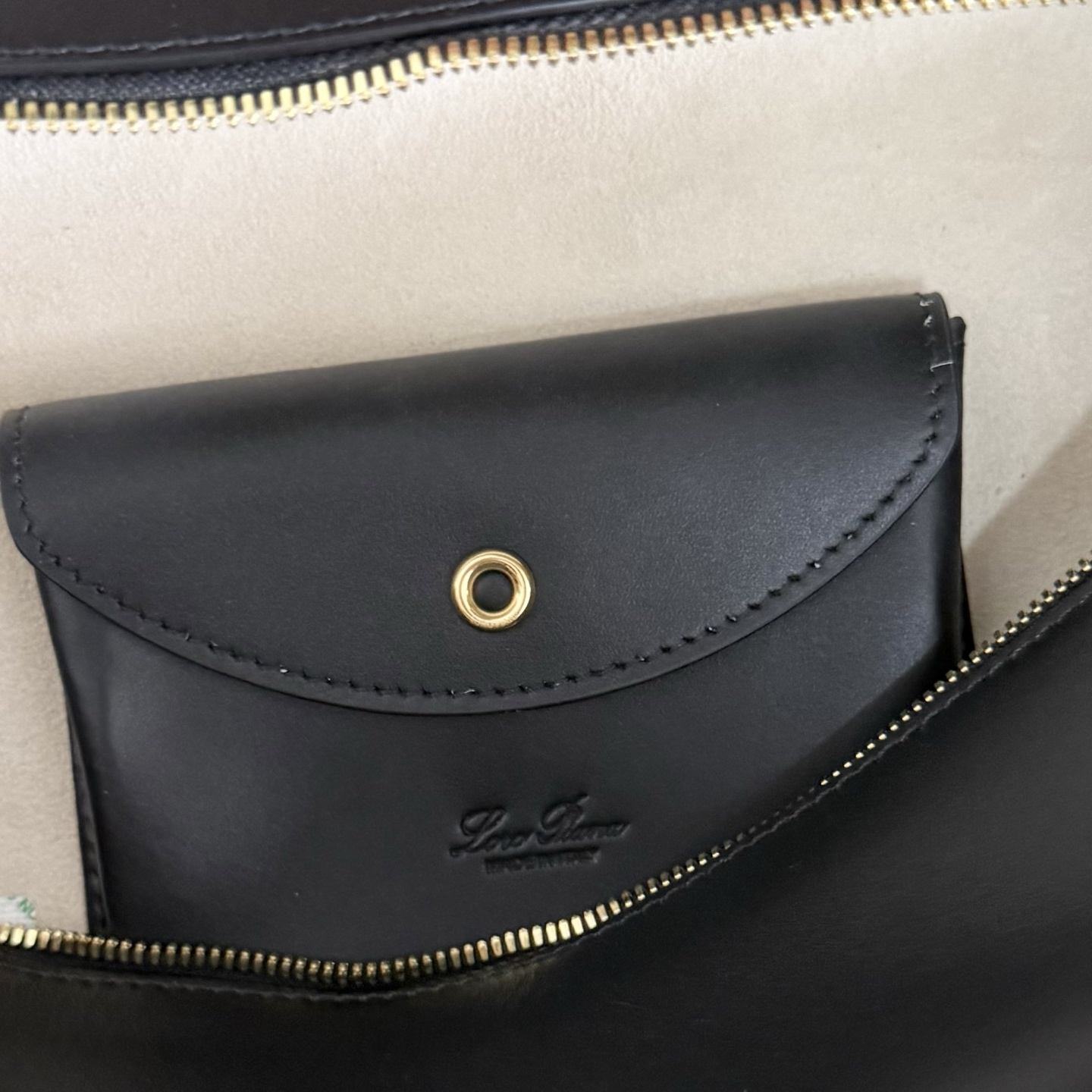 Extra L27 leather crossbody bag in black - Loro Piana |