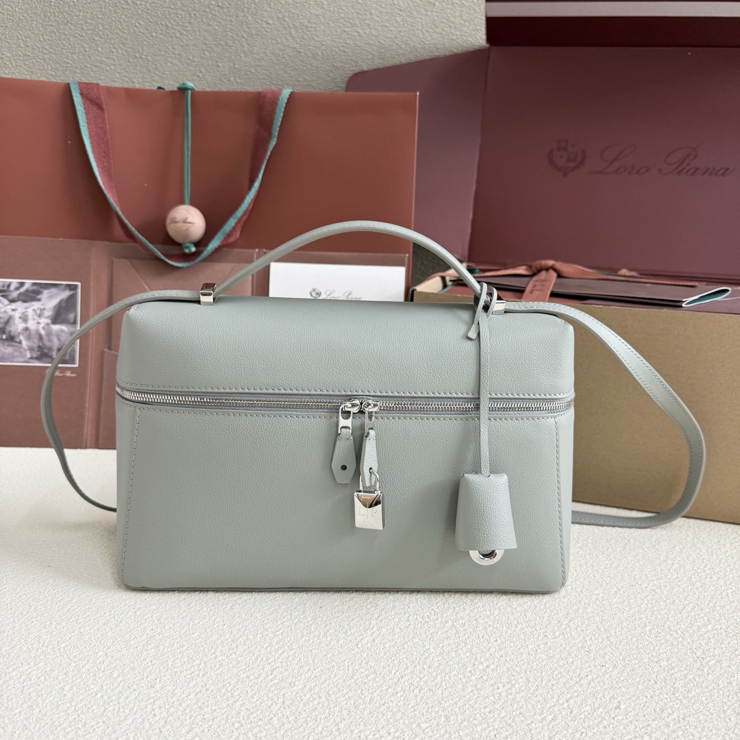 LORO PIANA Extra Pocket L27 textured-leather shoulder bag |