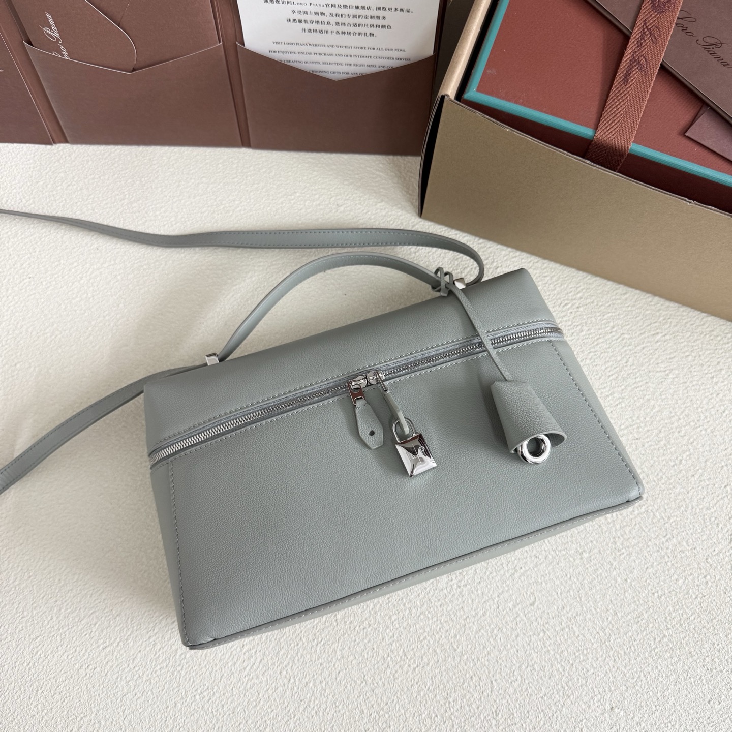 LORO PIANA Extra Pocket L27 textured-leather shoulder bag |