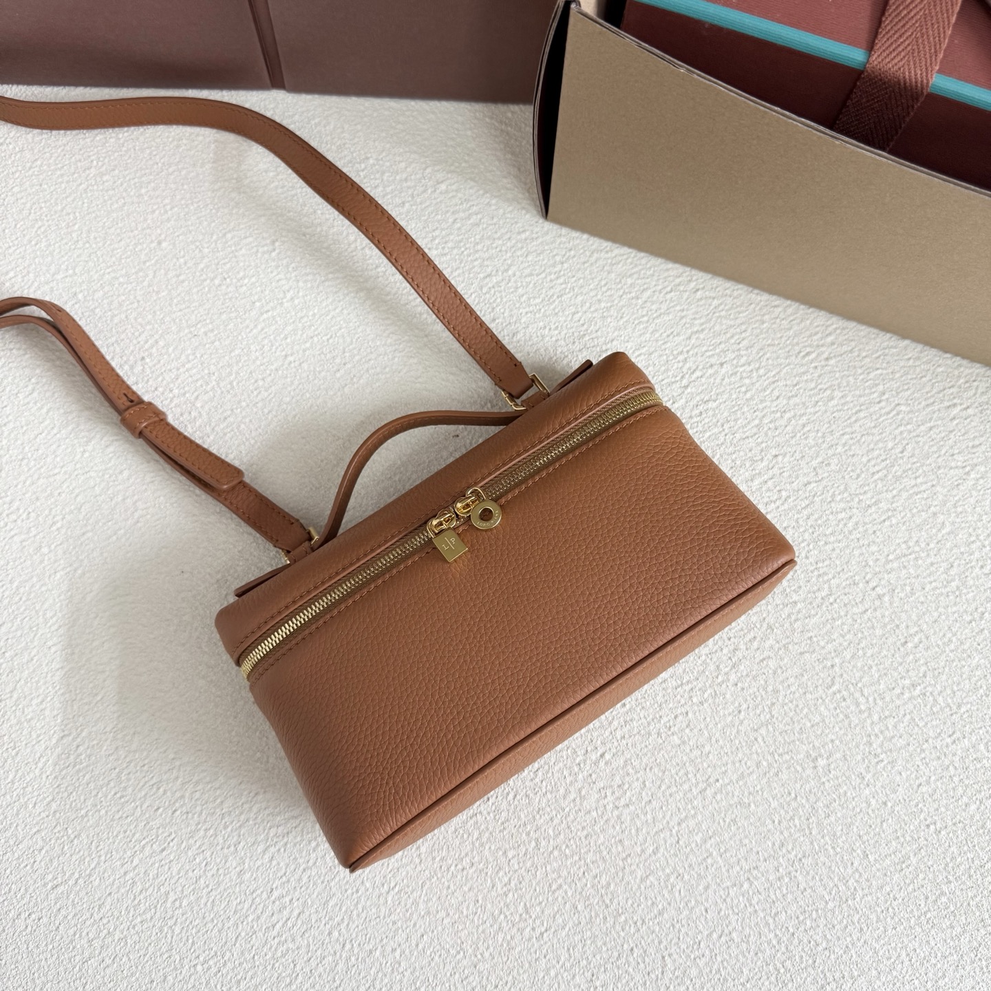 Extra pocket leather crossbody bag Loro Piana Orange in Leather - 501537