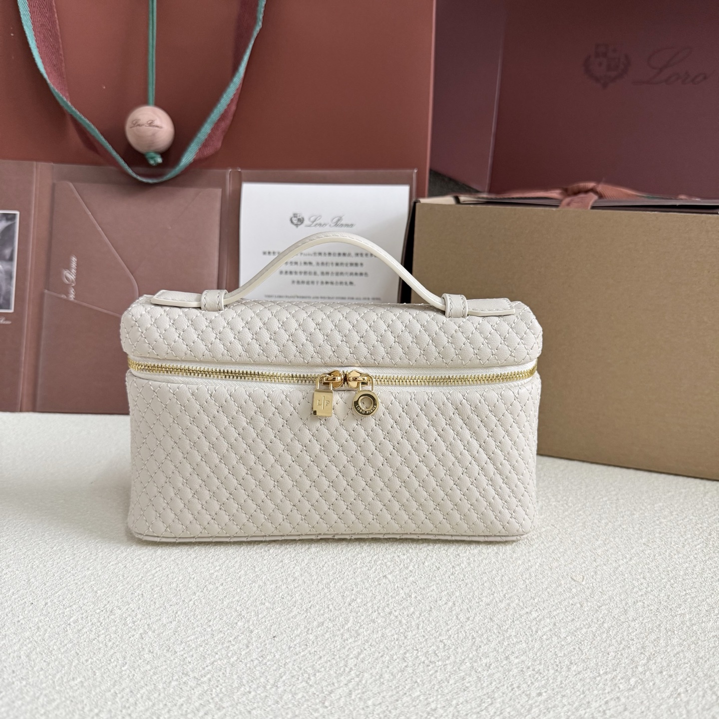 Loro Piana Extra Pocket L19 Lambskin Whisper White/Sun Gold
