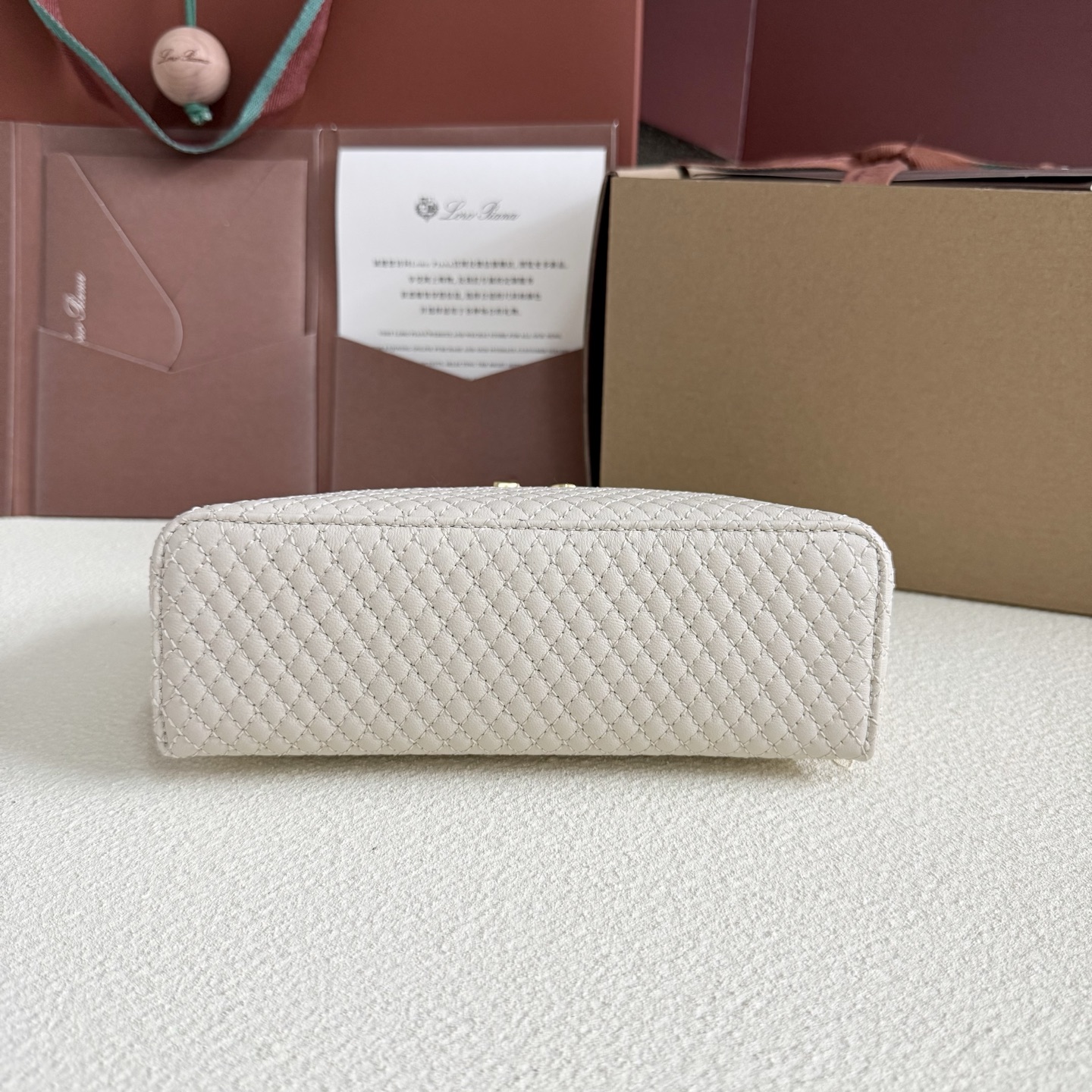 Loro Piana Extra Pocket L19 Lambskin Whisper White/Sun Gold