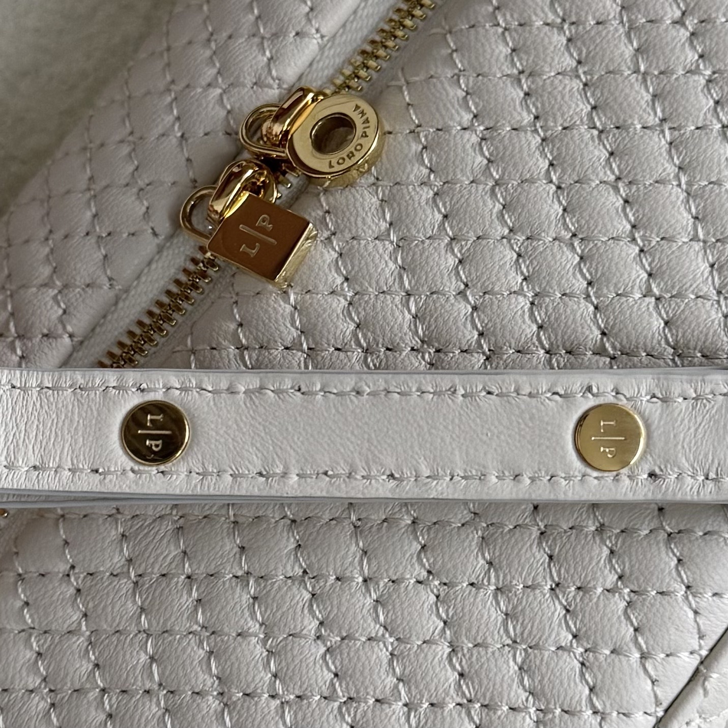 Loro Piana Extra Pocket L19 Lambskin Whisper White/Sun Gold
