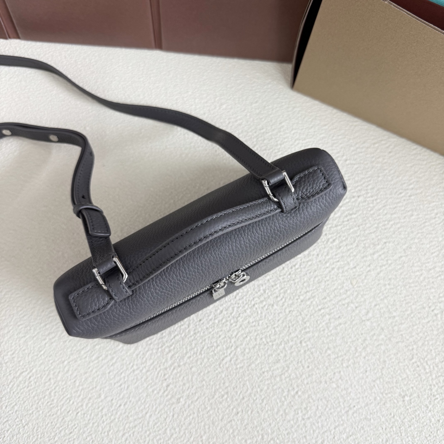 Extra pocket leather handbag Loro Piana gray in Leather - 43707447