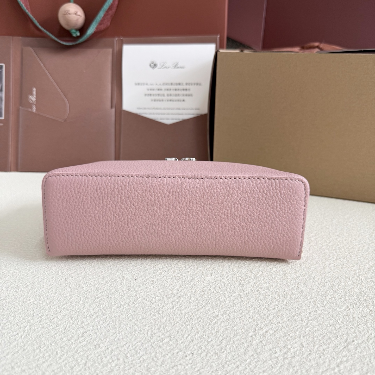 Extra pocket leather handbag Loro Piana Pink in Leather -