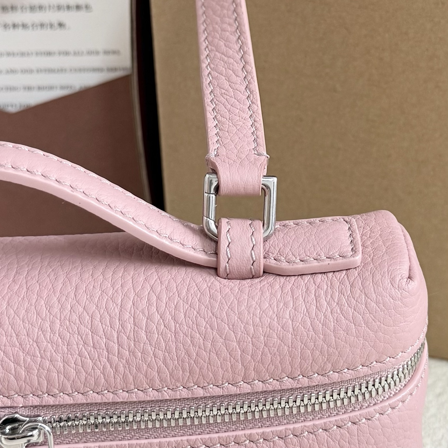 Extra pocket leather handbag Loro Piana Pink in Leather -
